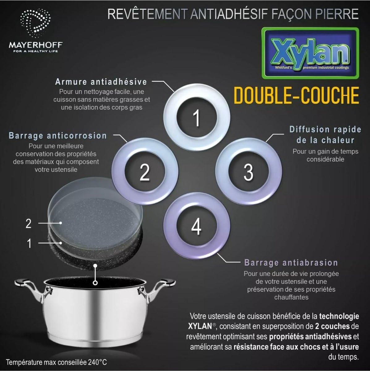 Couscoussier in acciaio inox, Interni in pietra, 6 litri