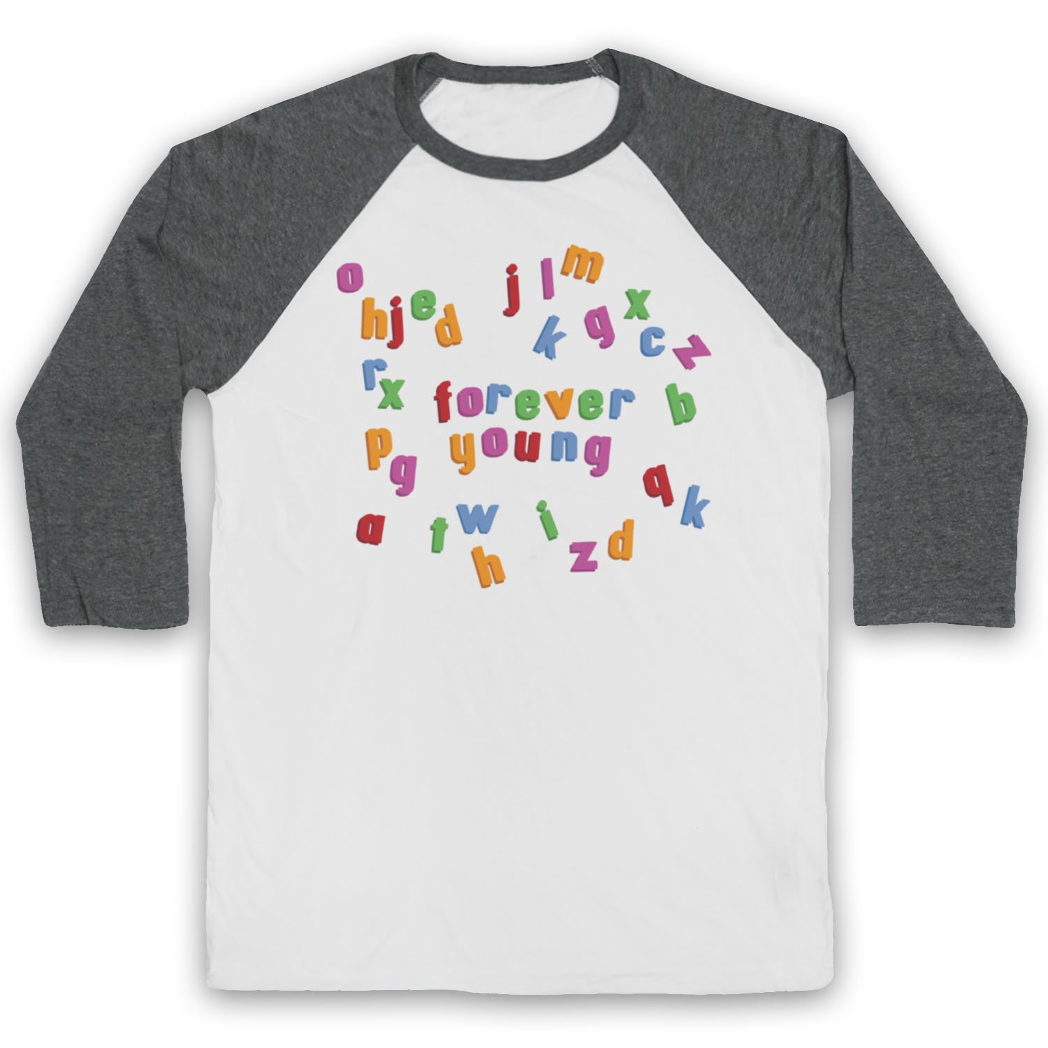 T-Shirt de Base-Ball 3/4 Manches Forever Young Retro