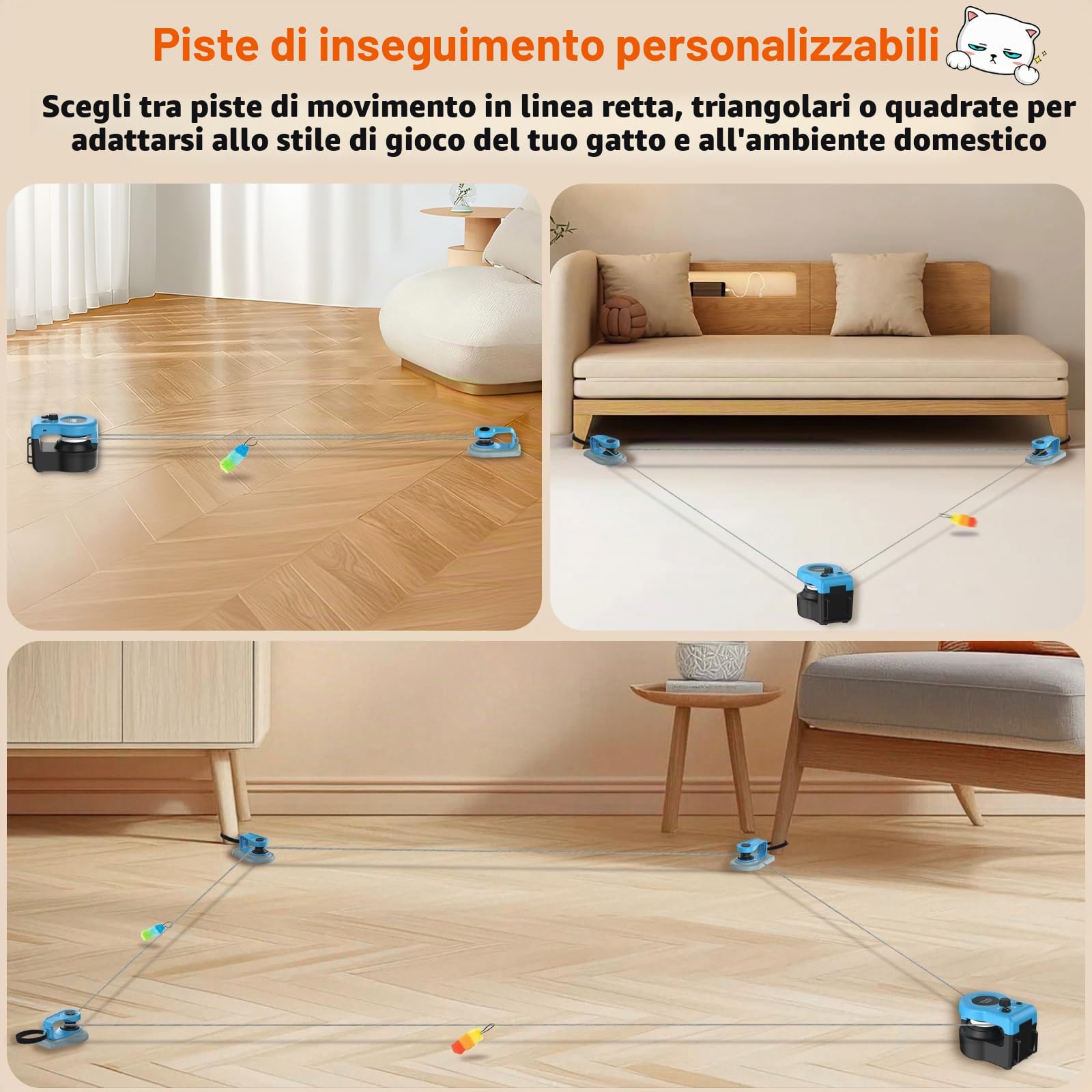 Giochi Per Gatti – Simulazione Realistica di Topo con Percorsi Personalizzabili, Modalità Automatica e Manuale, Ricaricabile, Sicuro e Resistente, per Gioco Attivo e Salute
