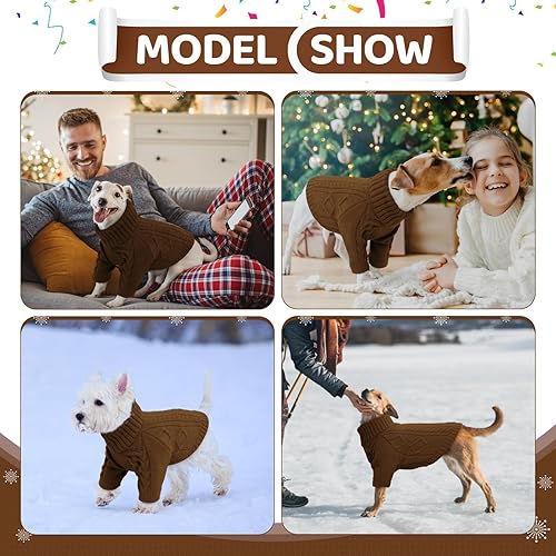 Miniatura 6 de Kuoser Suéter para perro pequeño, suéteres para perros pequeños, ropa de invierno para perros pequeños, niños y niñas, suéter de punto para perros