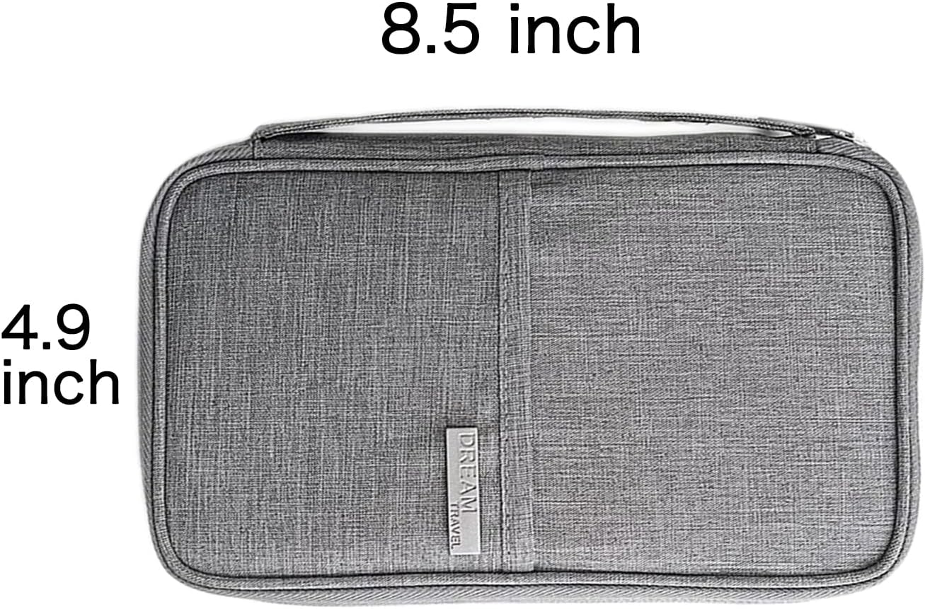  | Ardanlingke Passport Wallets, Travel Wallet, Travel Document Organizer，RFID Family Passport Holder, Portable Case for Boarding Pass, ID, Money, Tickets with Zipper (gray) | Passport Wallets