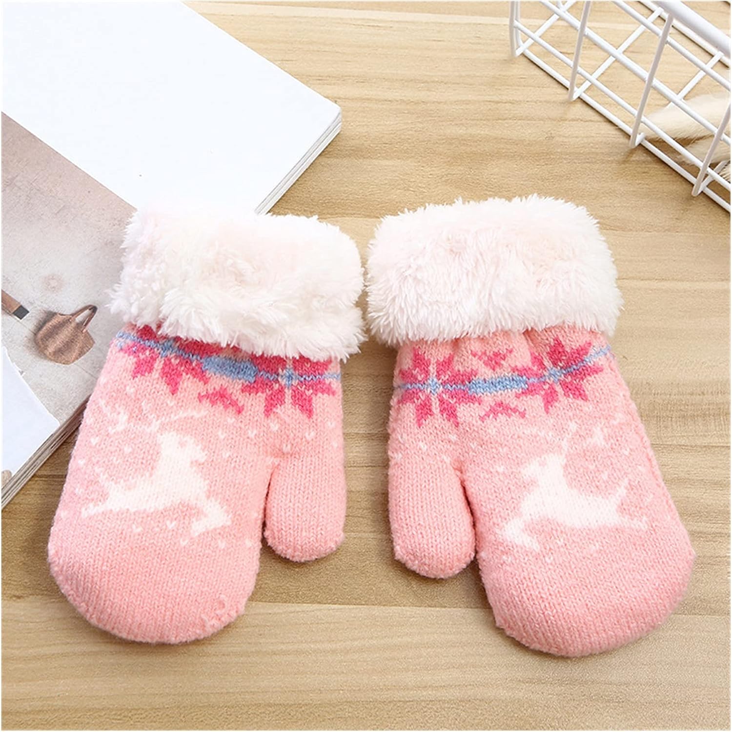 厚い暖かい赤ちゃん手袋冬のミトン子供の子供のフルフィンガーグローブ1 4y