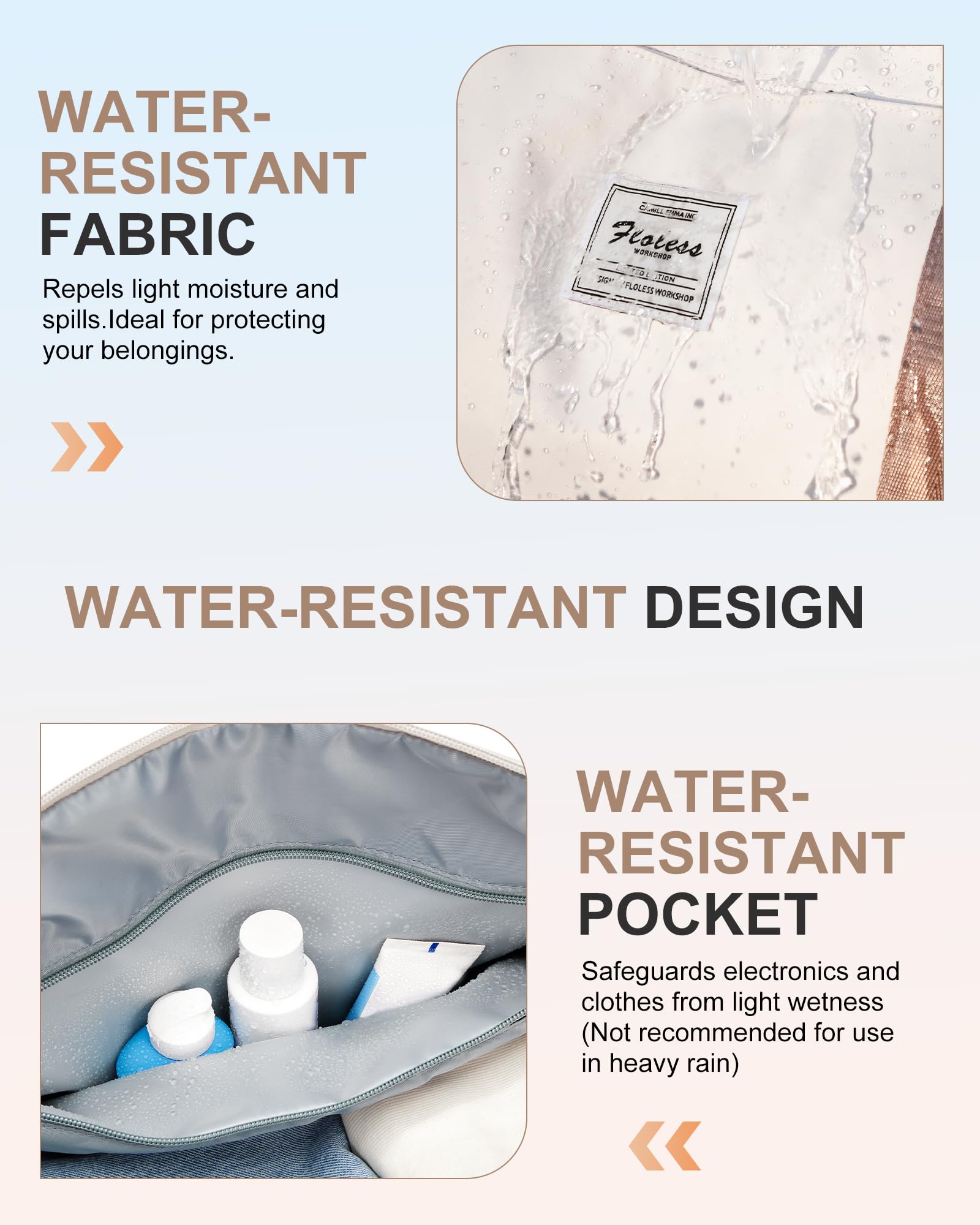 Borsone da Viaggio Donna, Bagaglio a Mano Borsa da Viaggio con Scomparto per le Scarpe, Borsa Sportiva Borsone da Palestra da Weekend,D11-Beige Marrone