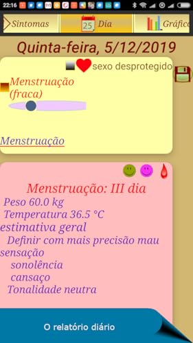 Calendário do Ciclo Menstrual