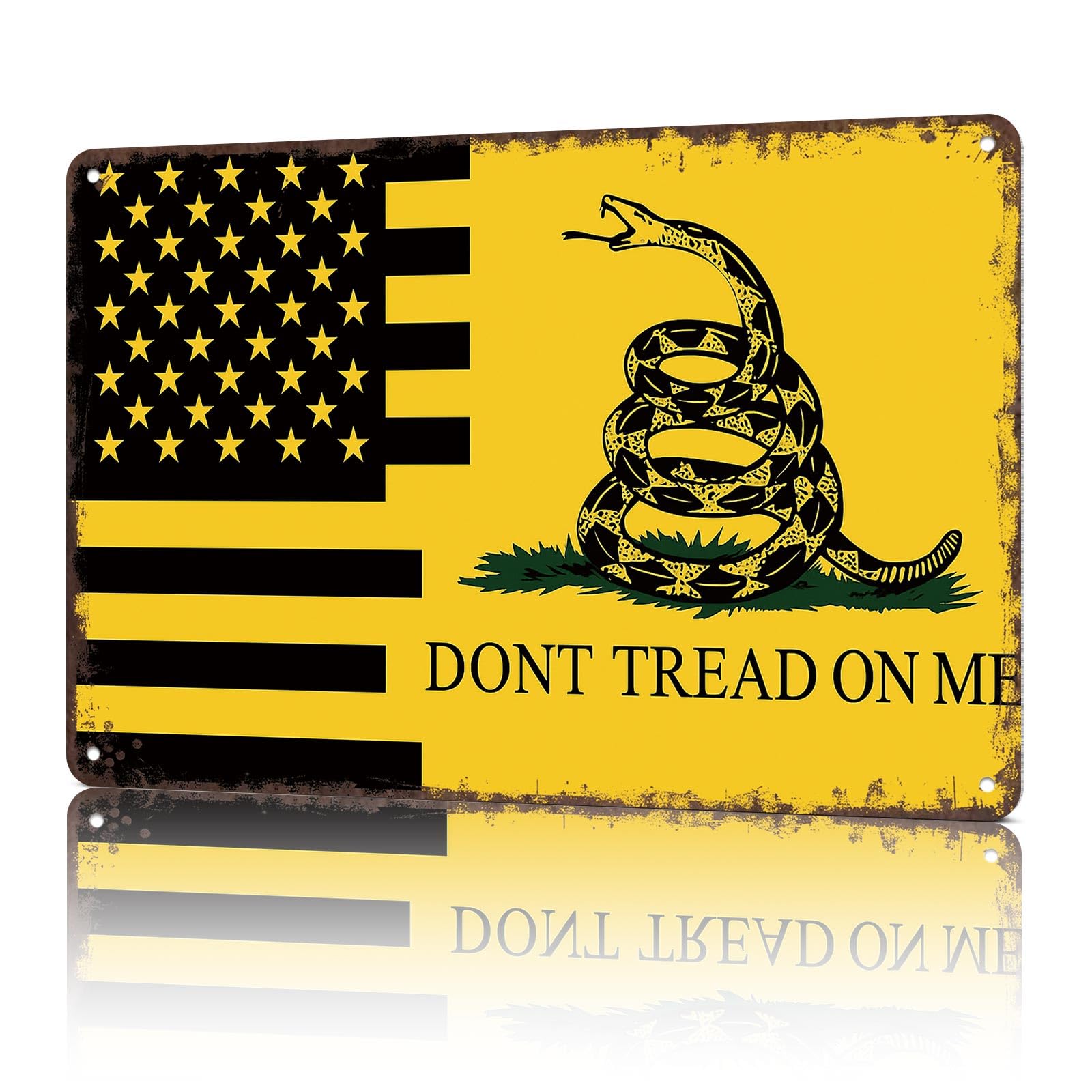KWQDOZF Funny Metal Tin Signs Don’t Tread On Me Vintage Metal Signs Poster Wall Art for Dorm Home Garage Office Decor 8X12inch