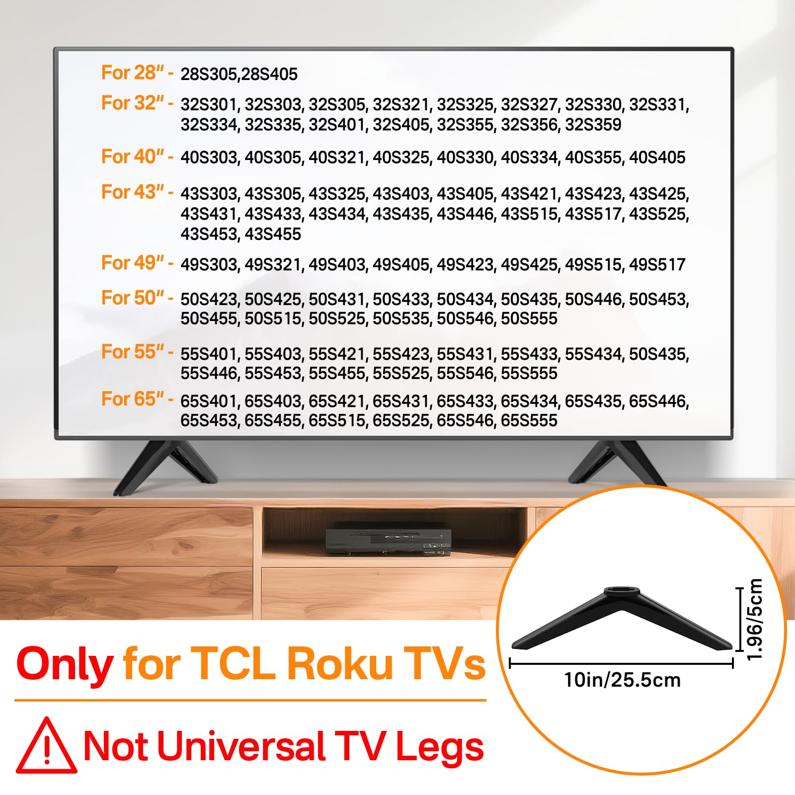 Amazon | TCL Rokuテレビ脚交換用テレビスタンド脚 - 28インチ、32