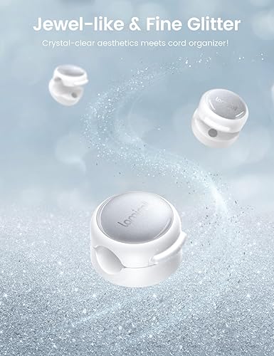 Miniatura 7 de Lamicall - Organizador de cables magnéticos para cables, paquete de 8 transparente y brillo plateado Soporte de gestión de cables para cable de