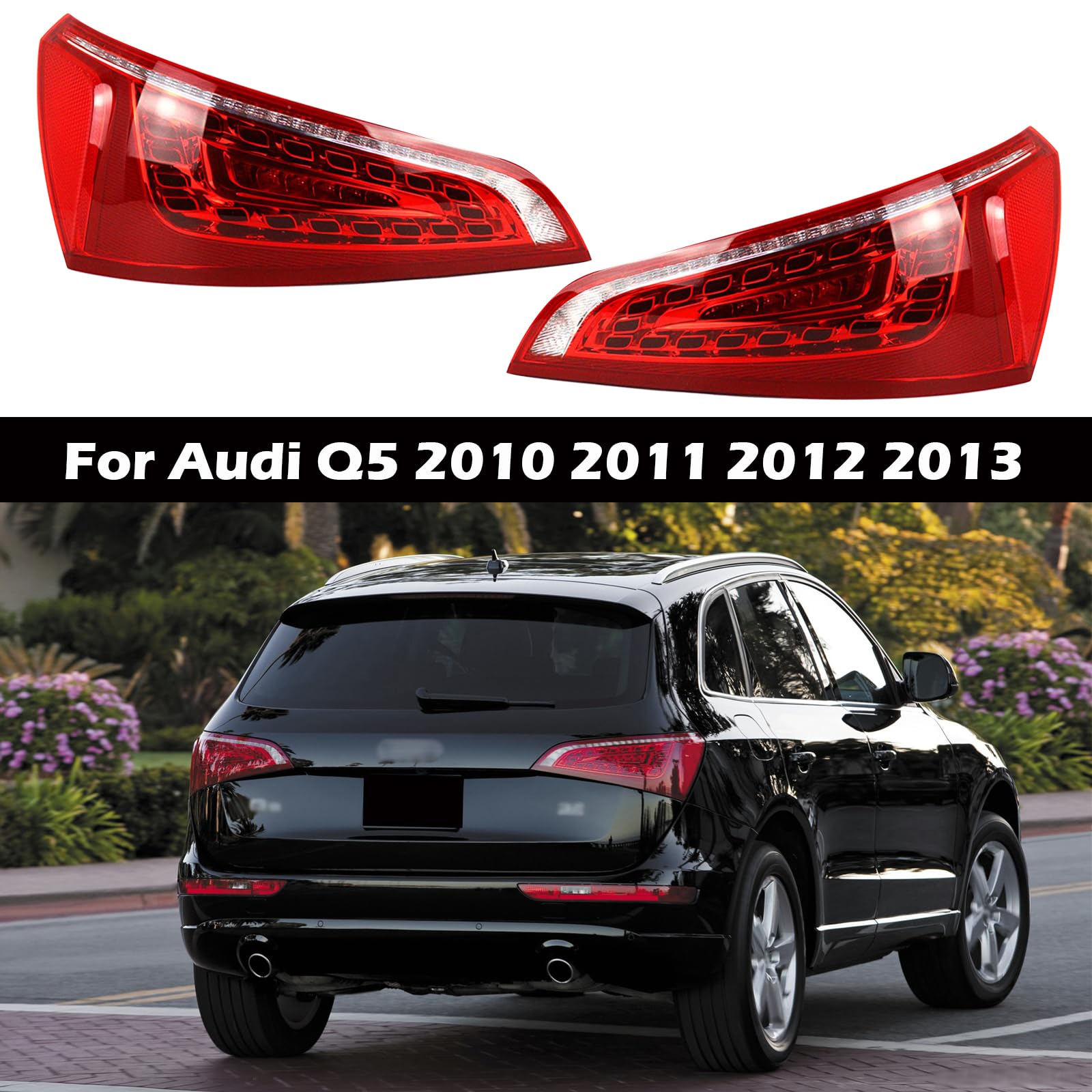 TiJeRa Destro Luce Posteriore a LED per Audi Q5 2010 2011 2012 2013 ‎8R0945093A 8R0945094A Luci Posteriori Dell'Auto