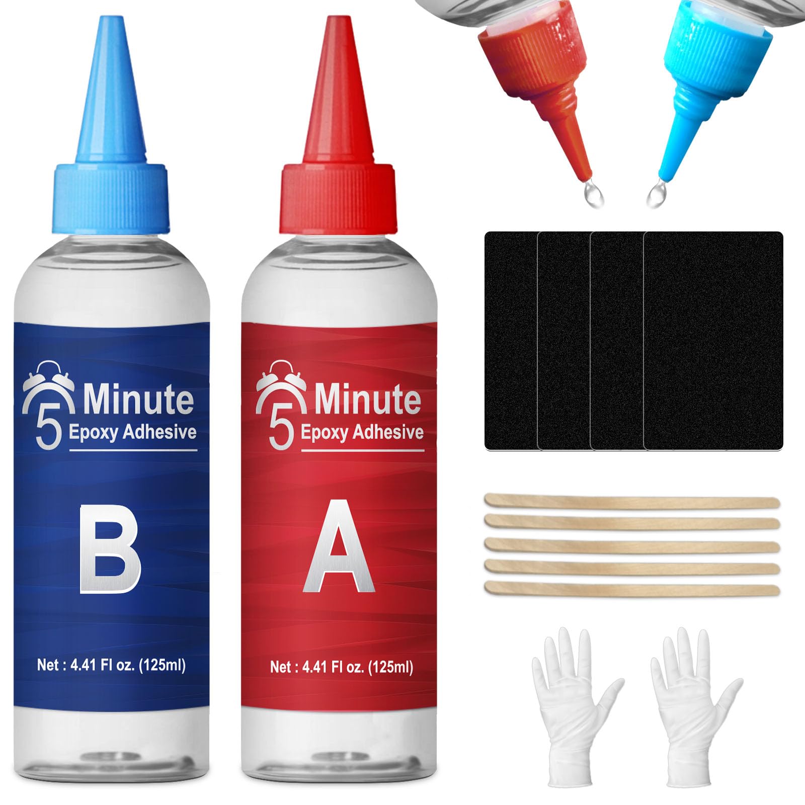 Pegamento Epoxi 2 Componentes, 250ml Pegamento Resina Epoxi Extra Fuerte Transparente para Reparación Rapida, Adhesivo epoxi 5 Minutos para Reparar Cerámica, Madera, Metal, Baldosas, Plastico