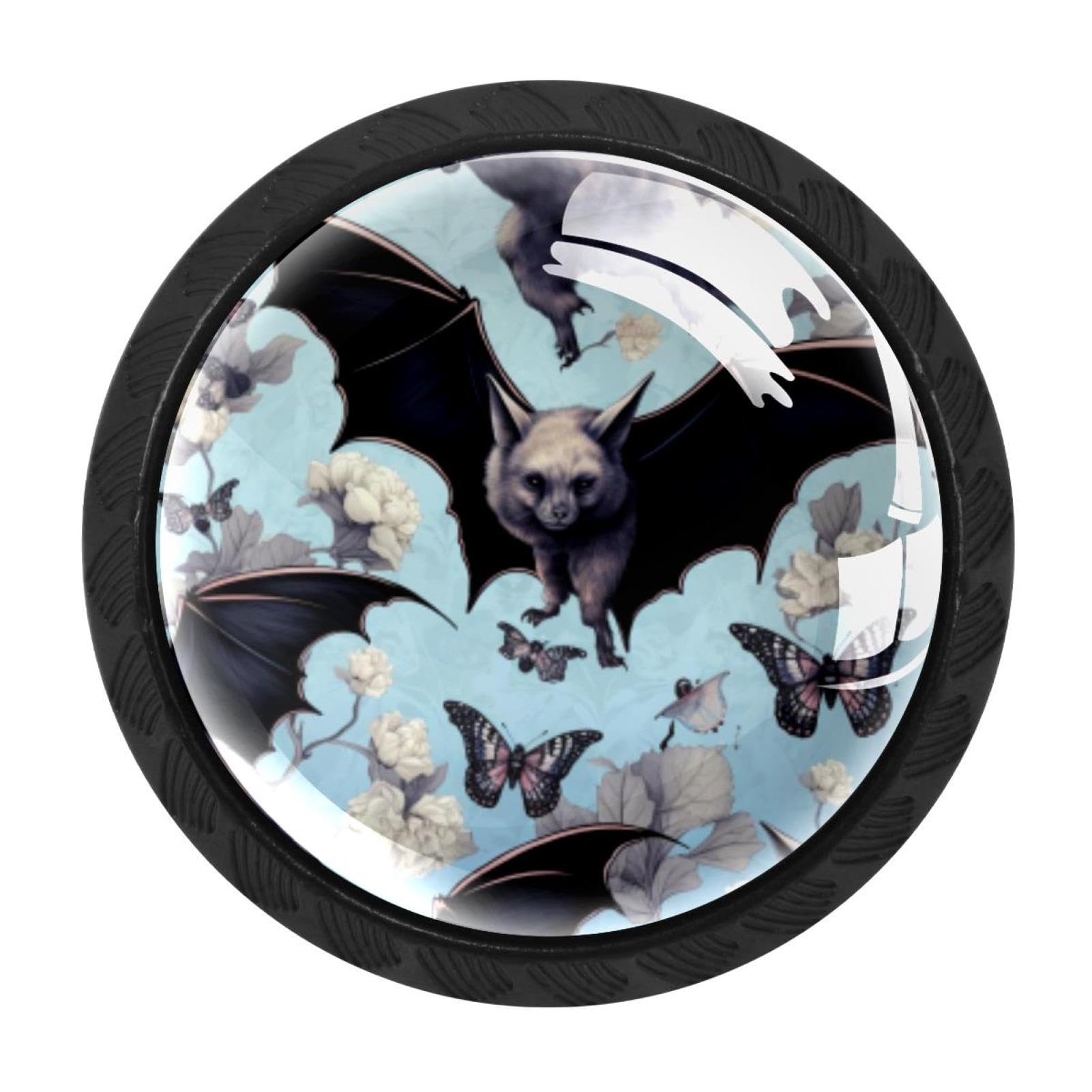 CHENZZZZ Bat Cabinet Knobs 4 Pieces Drawer Kitchen Cabinets Dresser Cupboard Wardrobe Unique Pulls Handles