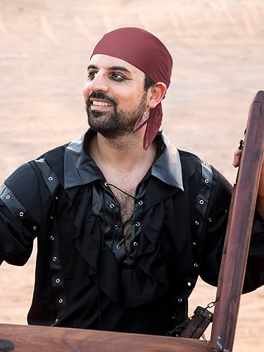 Miniatura 4 de SATINIOR Halloween Pirate Costume Accessories Medieval Costume Bandana Headscarf,Sash Belt for Women and Men