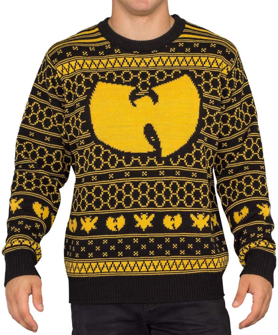 Wu Tang Clan Killer Bees Adult Black and Yellow Ugly Christmas Sweater