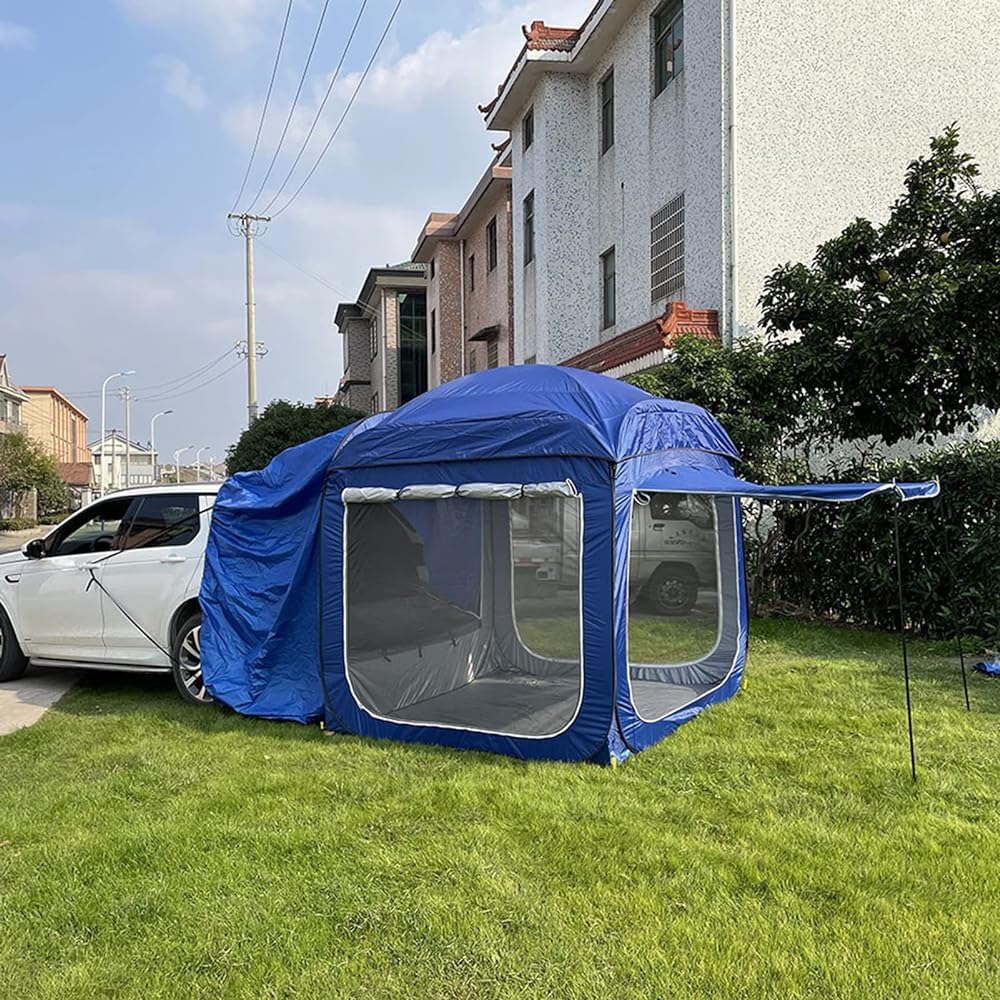 Tende da campeggio – Pop Up Car Rear Tend, tenda per auto per camper, tenda universale collegata al veicolo – ideale per avventure all'aria aperta