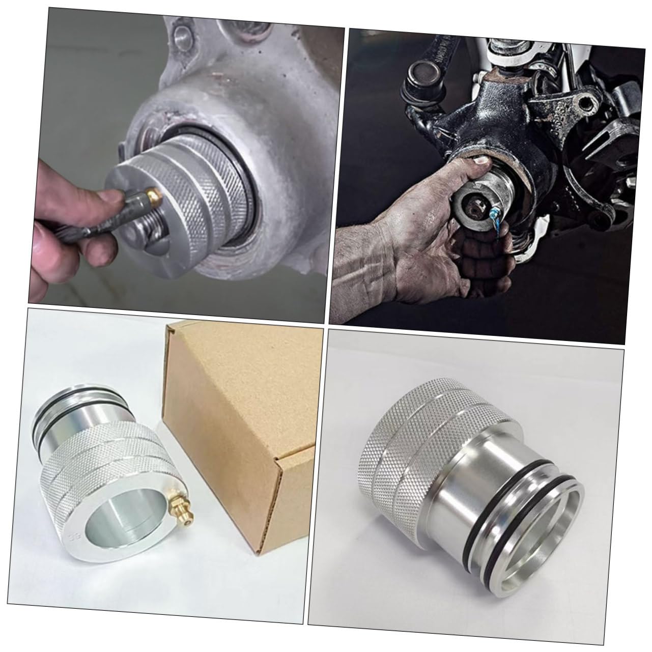 MUCKLILY Wheel Bearing Greaser Tool 44mm Vehicle Bearing Lubricator Metal Construction Universal Fit