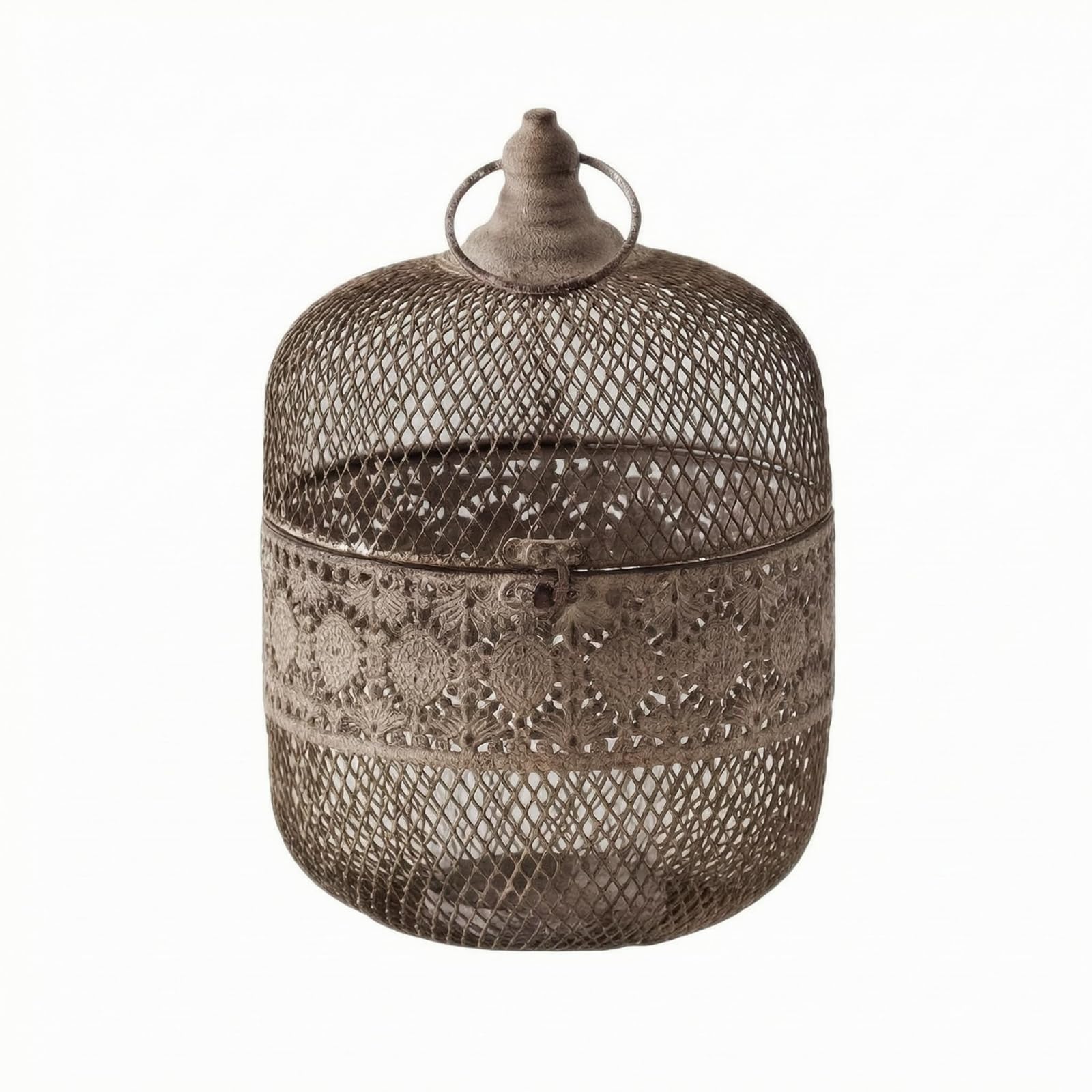 Vintage Kerzenhalter aus Eisen mit Einzigartigem Vogelkäfig-Design Und Dekorativem Offenen Band für Sanfte Lichtwirkung für Wohnzimmer Schreibtisch Regale Geschenke, Hoch