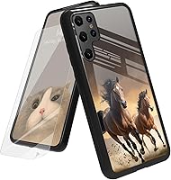 Vista 139 de Funda para Samsung Galaxy A12 5G con protector de pantalla, parte trasera de vidrio templado + TPU de silicona suave que absorbe los golpes