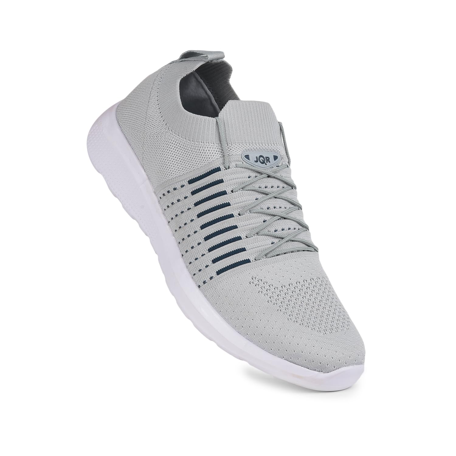 JQR MOJ 402 - Zapatos deportivos para hombre, para correr, caminar, ir al gimnasio, entrenamiento, elegantes, transpirables, ligeros, cómodos, L.GRY/C.GRN, 6 UK