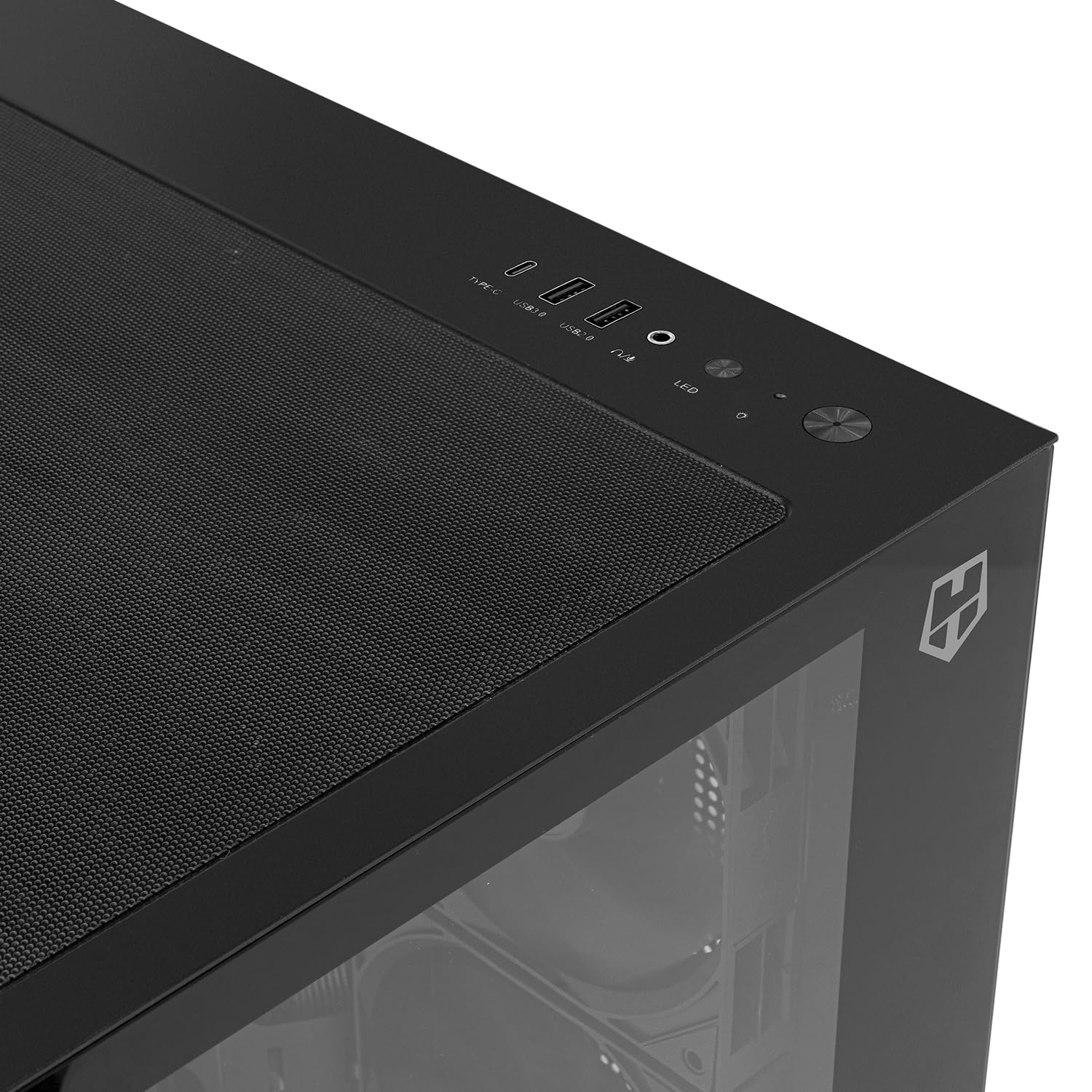 NOX XTREME PRODUCTS Hummer Galaxy - Obudowa PC, Bezramkowe Szkło Hartowane, 4 Wentylatory 120mm PWM, Miejsce na 10 Wentylatorów, USB-C i USB 3.0, Kontroler Hub ARGB, ATX/M-ATX/ITX, Czarny