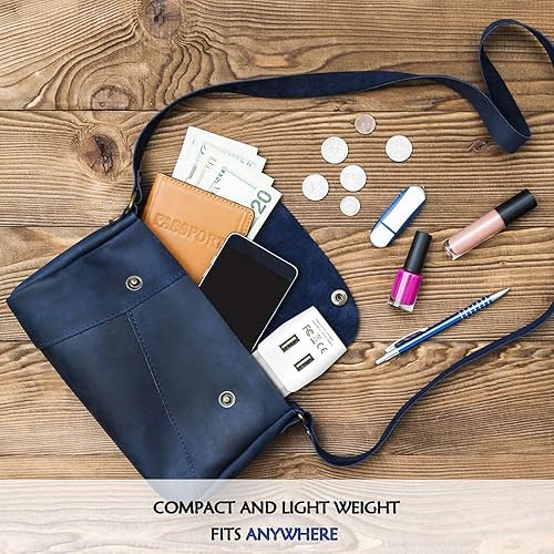 Miniatura 6 de Ceptics Australia, Nueva Zelanda y China, adaptador de viaje con doble entrada USB, ultra compacto, de Estados Unidos a tipo I, perfecto para