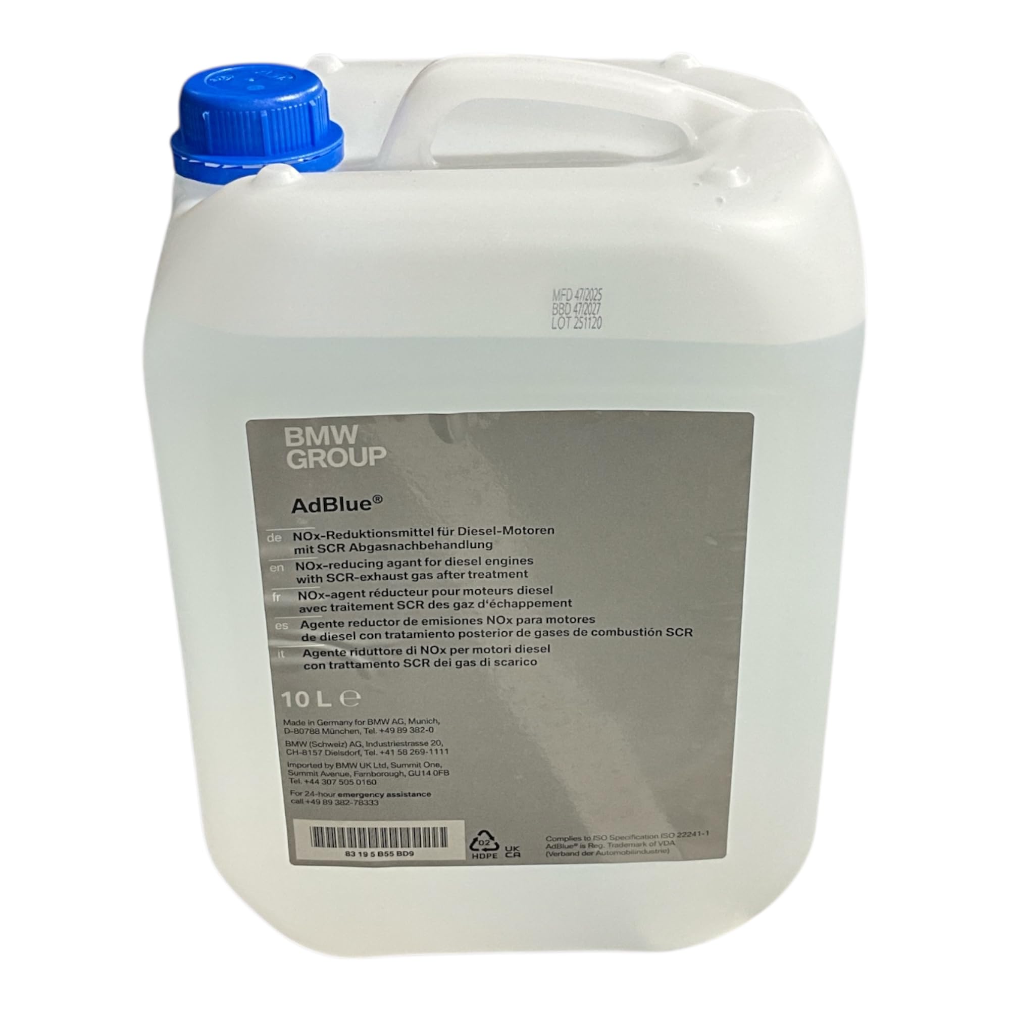 Original BMW Diesel Exhaust Fluid AdBlue 10 Liter