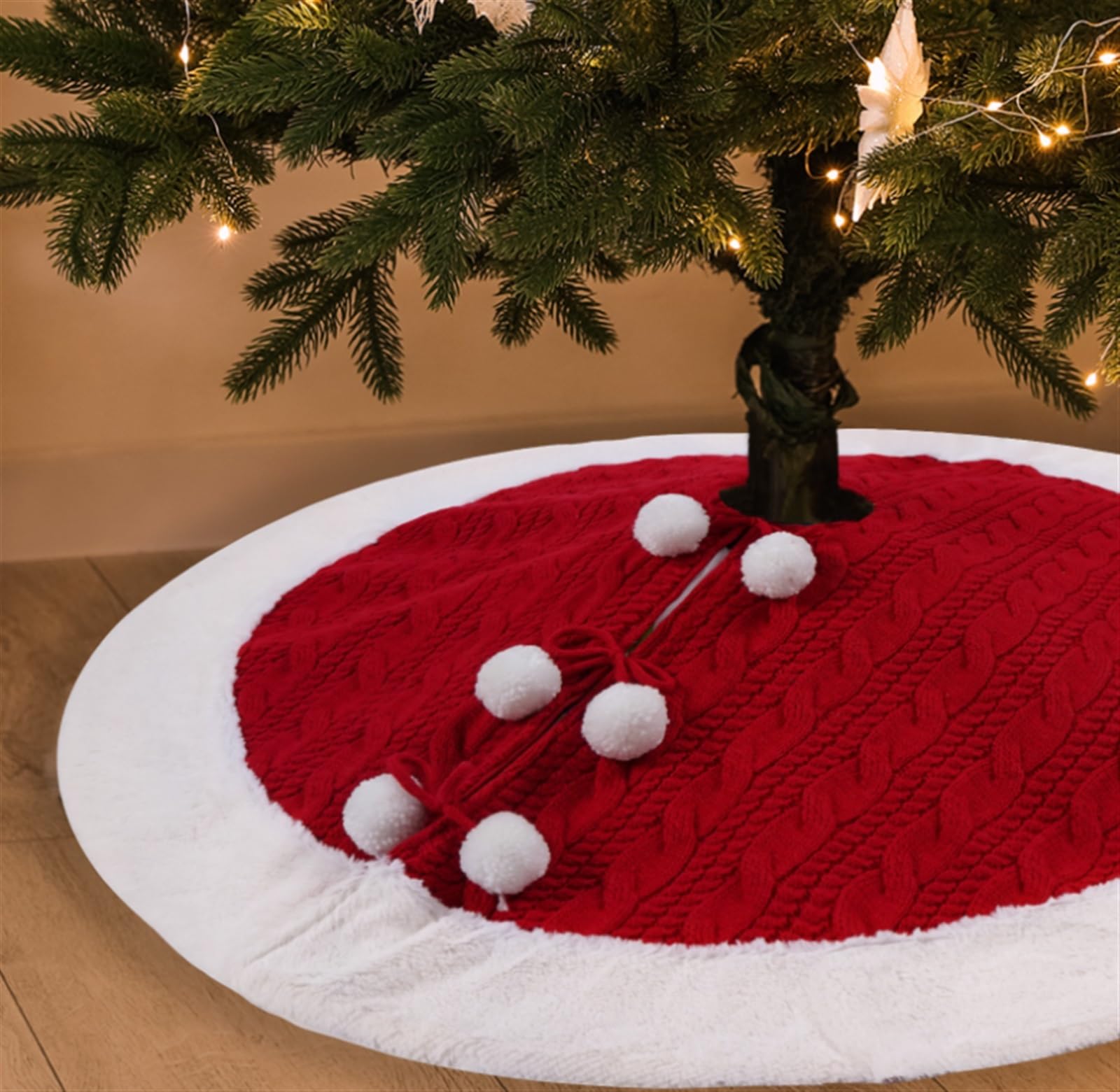 Tappeto Albero di Natale, Ornamenti for Presepe Gonna for Albero di Natale for Tappeto in Peluche for Festa Forniture(90cm)
