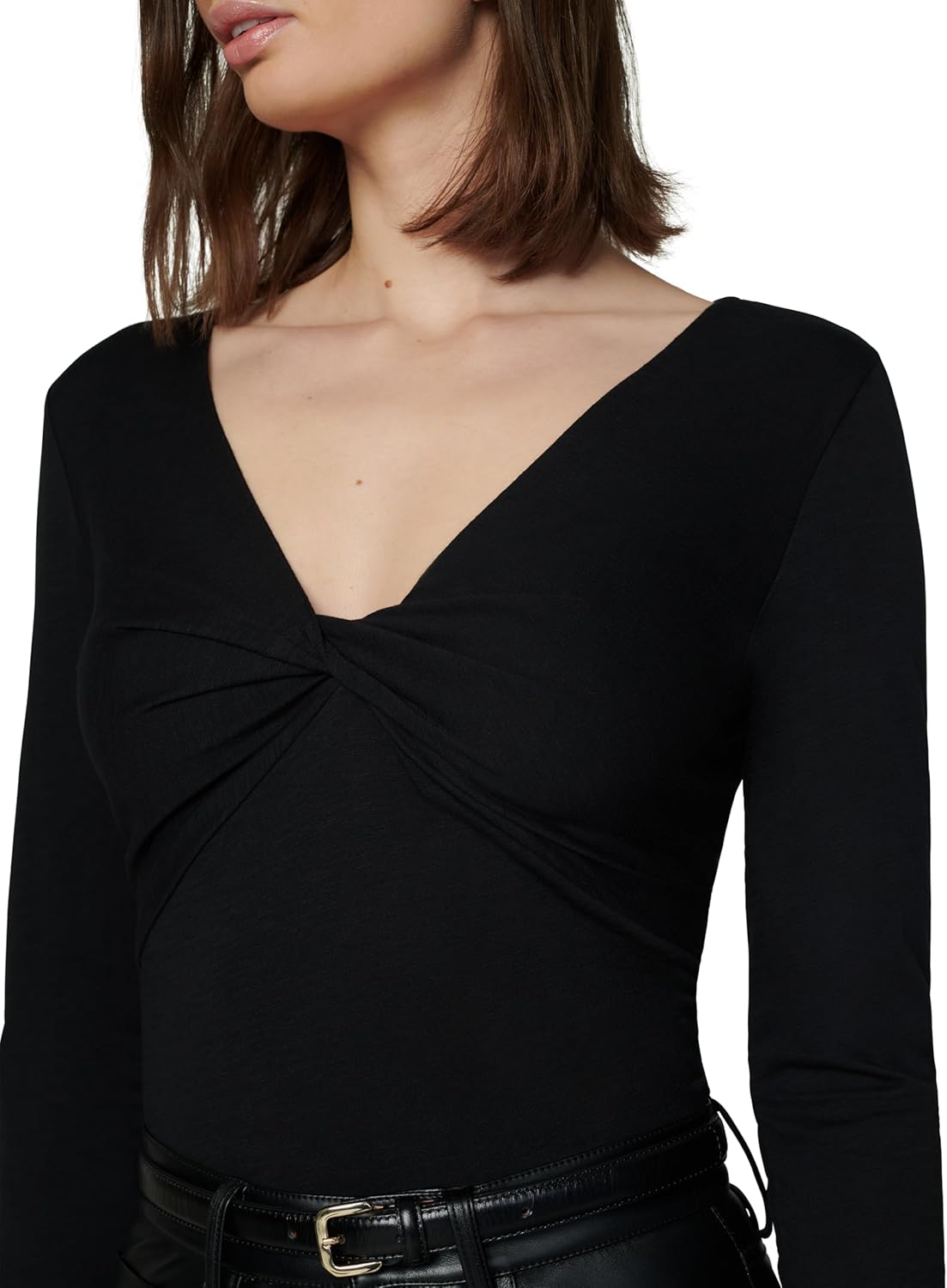 Joe's Womens The Ava Twist V Neck Long Sleeve Top - Image 4