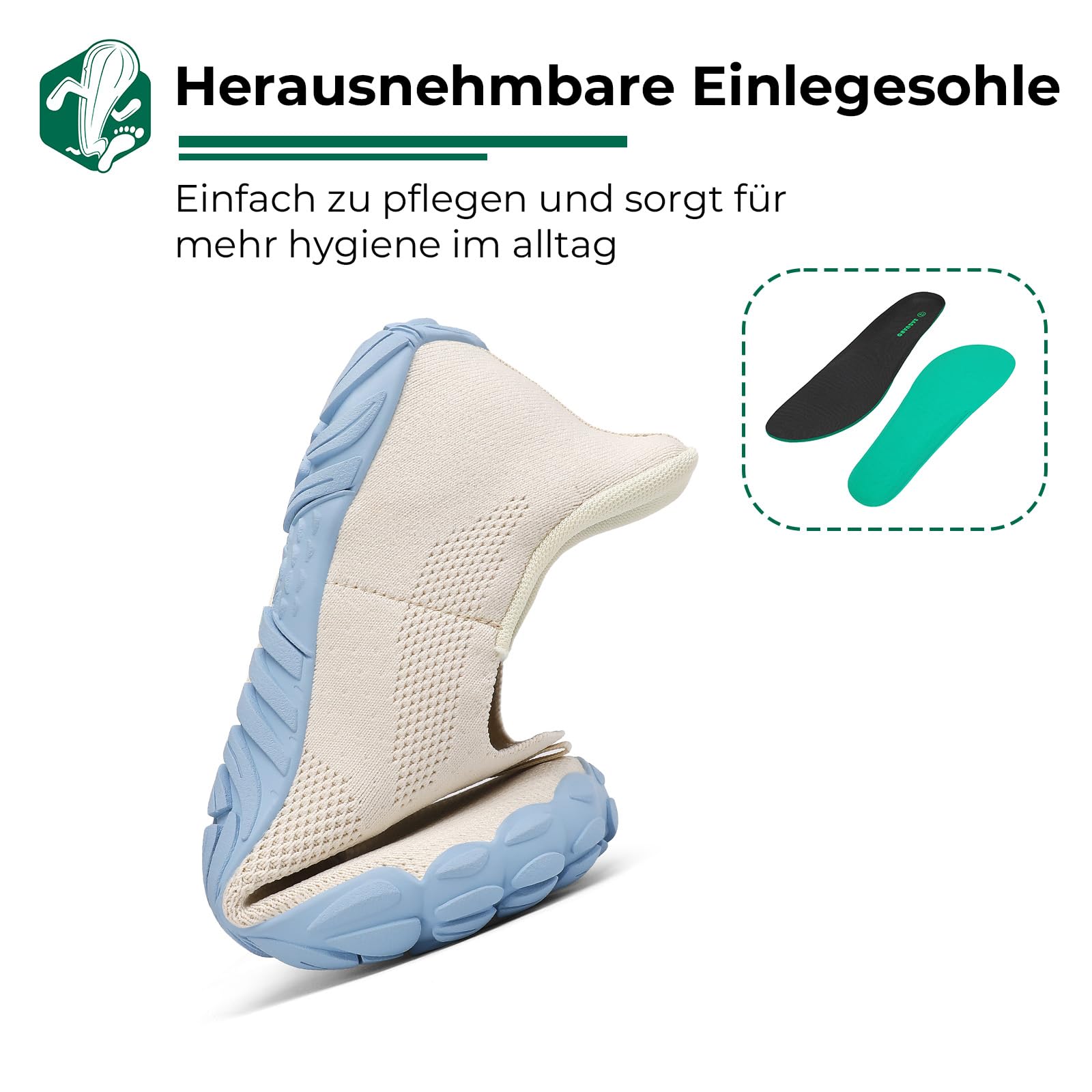 SAGUARO Unisex Barfußschuhe Slip On Fitnessschuhe mit Breiter Zehenbox und Zero-Drop Solhe, Gr. 36-46