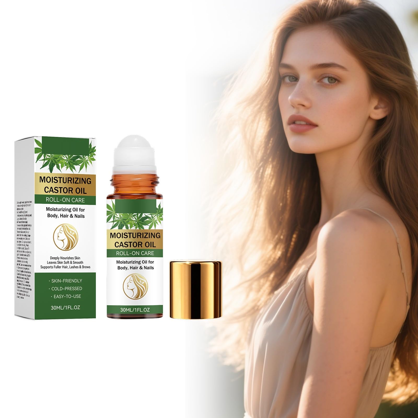 Olio di ricino roll-on per pancia, viso, contorno occhi, pelle del corpo (6