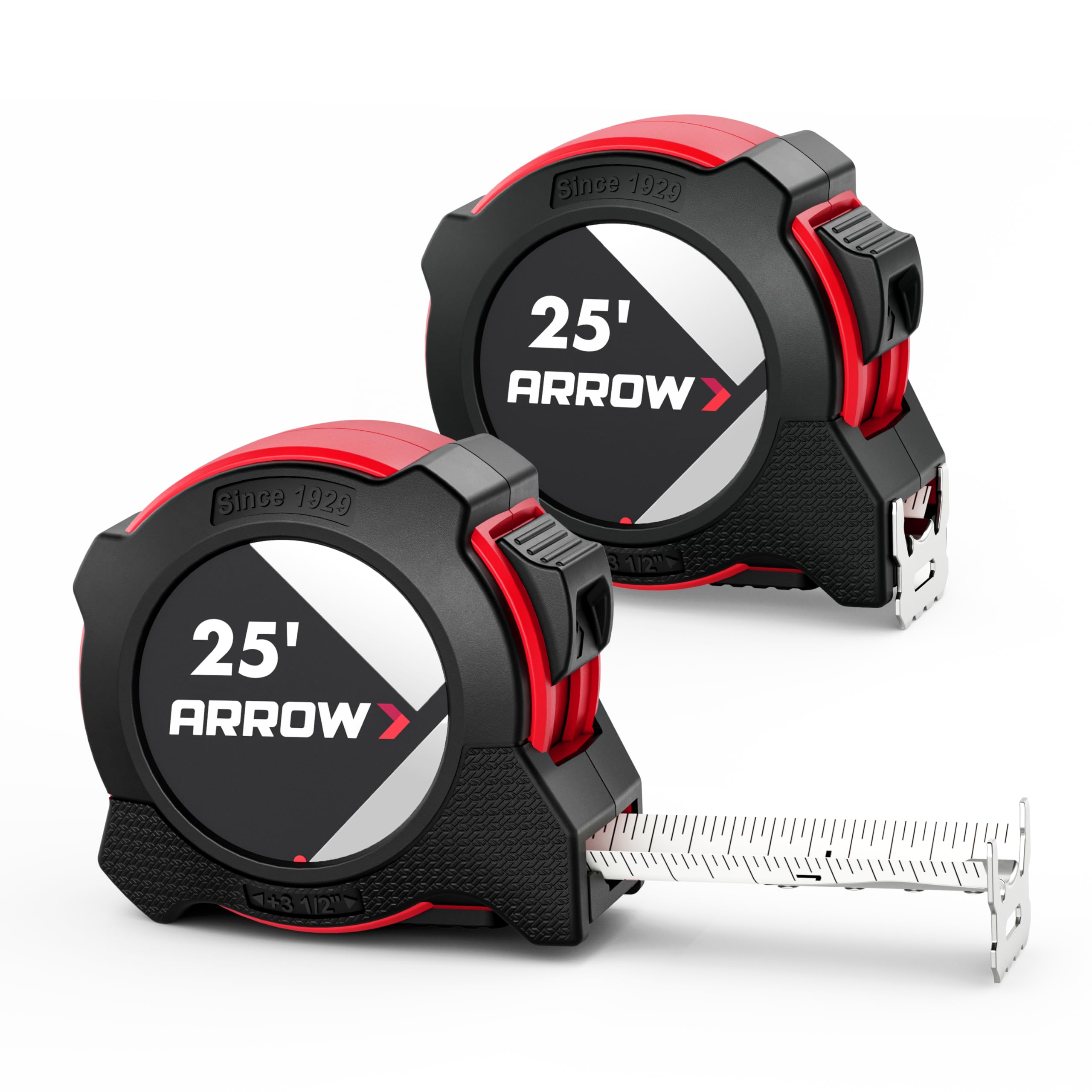 Arrow 25ft Tape Measure - Dual Lock & Durable -1 Arrow 25ft Tape Measure - Dual Lock & Durable -1