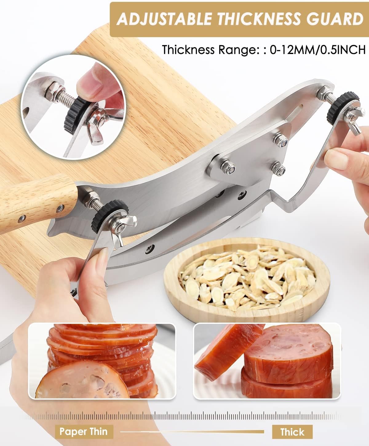 Vleessnijmachine Handleiding Bevroren Bot Vlees Cutter Roestvrij Staal Rib Cutter Machine voor Kip Vis Rundvlees Schokkerig Lam Bevroren Vlees Deli Voedsel Kruid Fruit Groenten Guillotine Biltong
