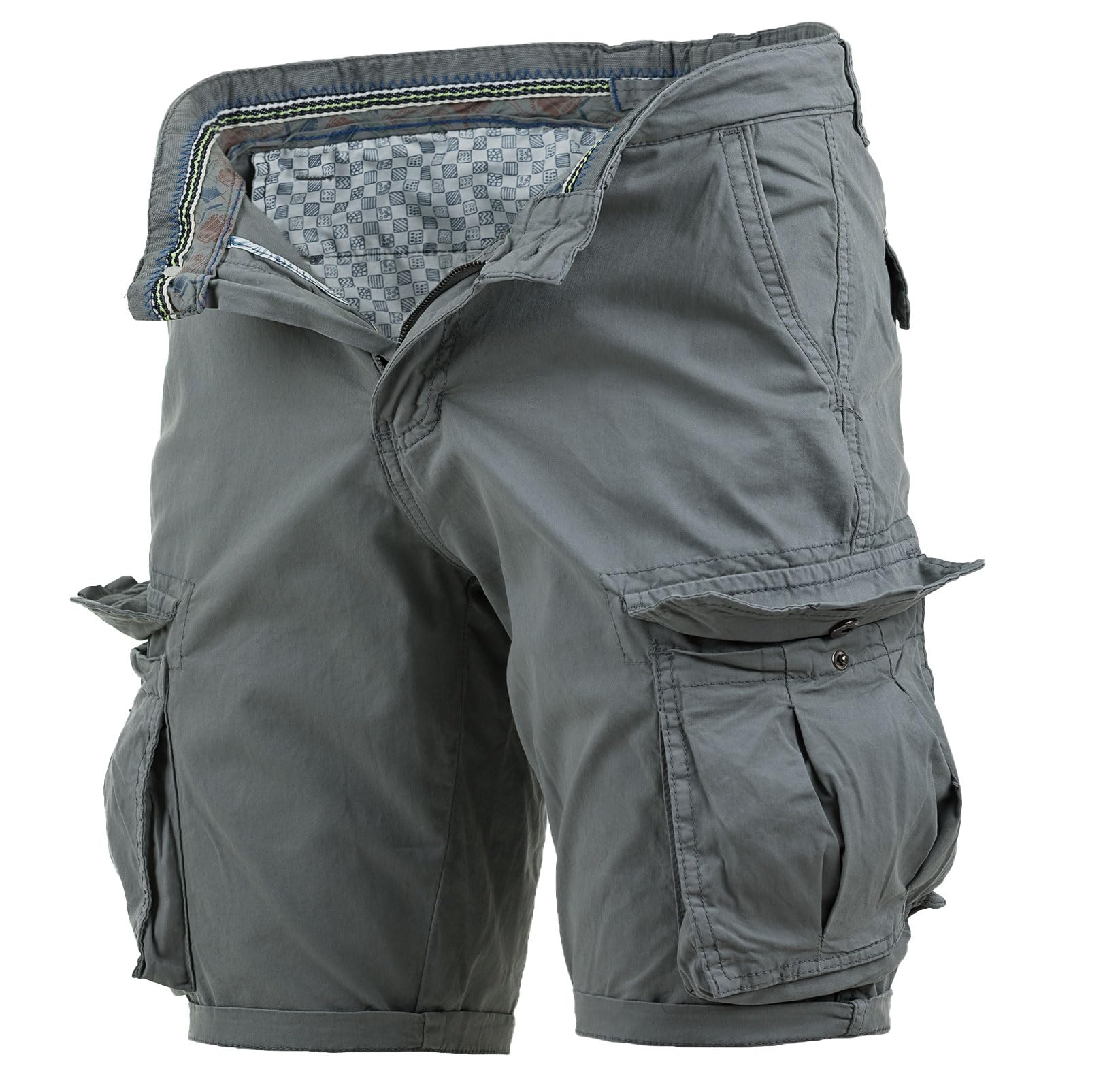 Instinct Bermuda Uomo Cargo Pantaloncini Slim Fit Cotone Tasche Laterali Taglie 44-60