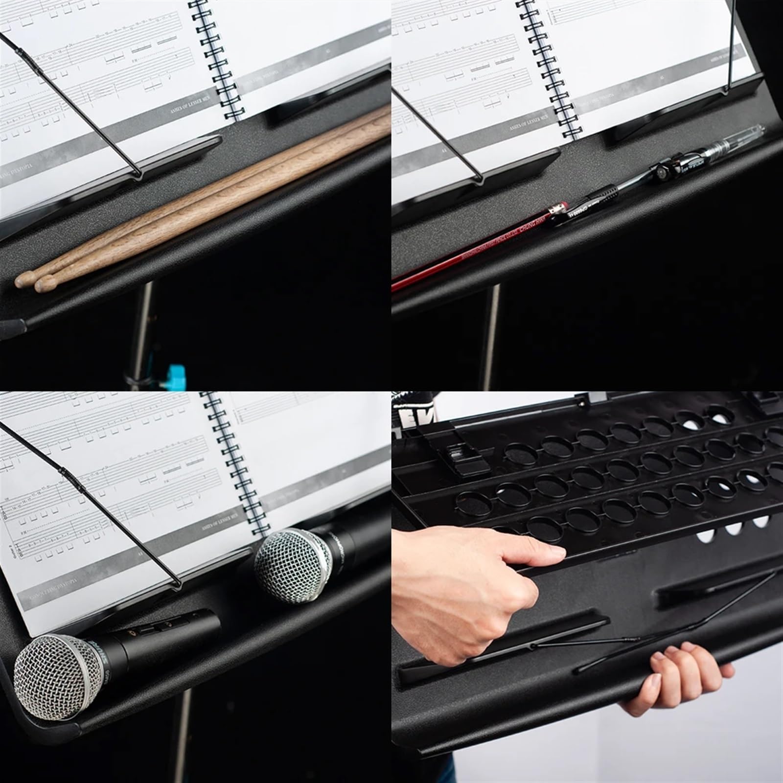 Atril Musica Soporte for partituras Plegable, trípode de aleación de Aluminio Desmontable, Soporte for atriles de música de Altura Ajustable con Bolsa de Transporte