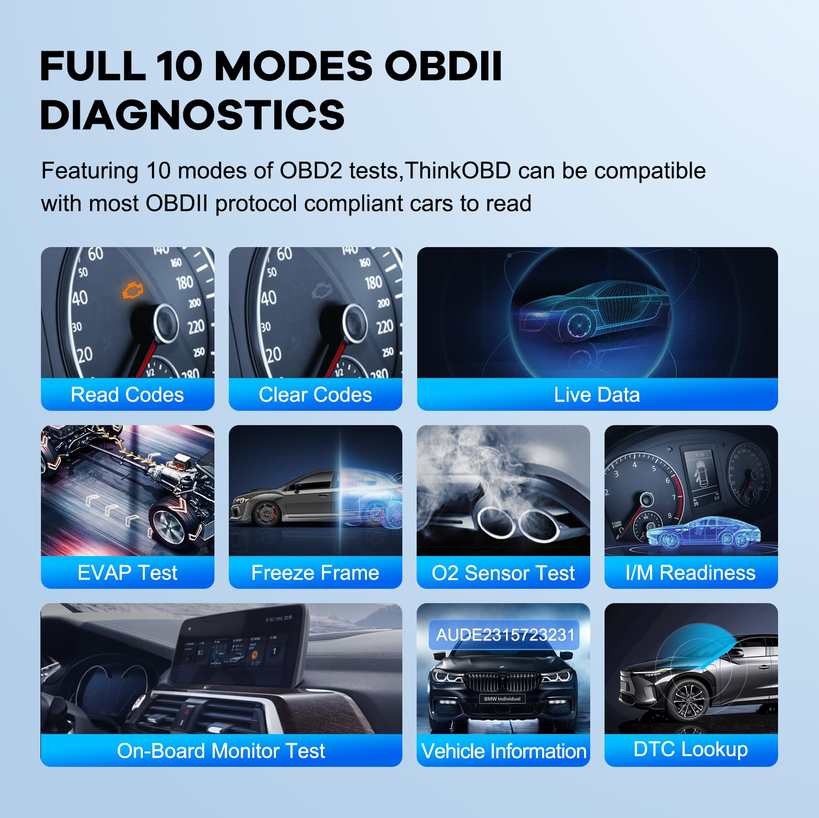 CDL20 OBD2 scanner Automotive Diagnostic Tools with Check Engine System DTC lookup scan tools code reader Lifetime Free
