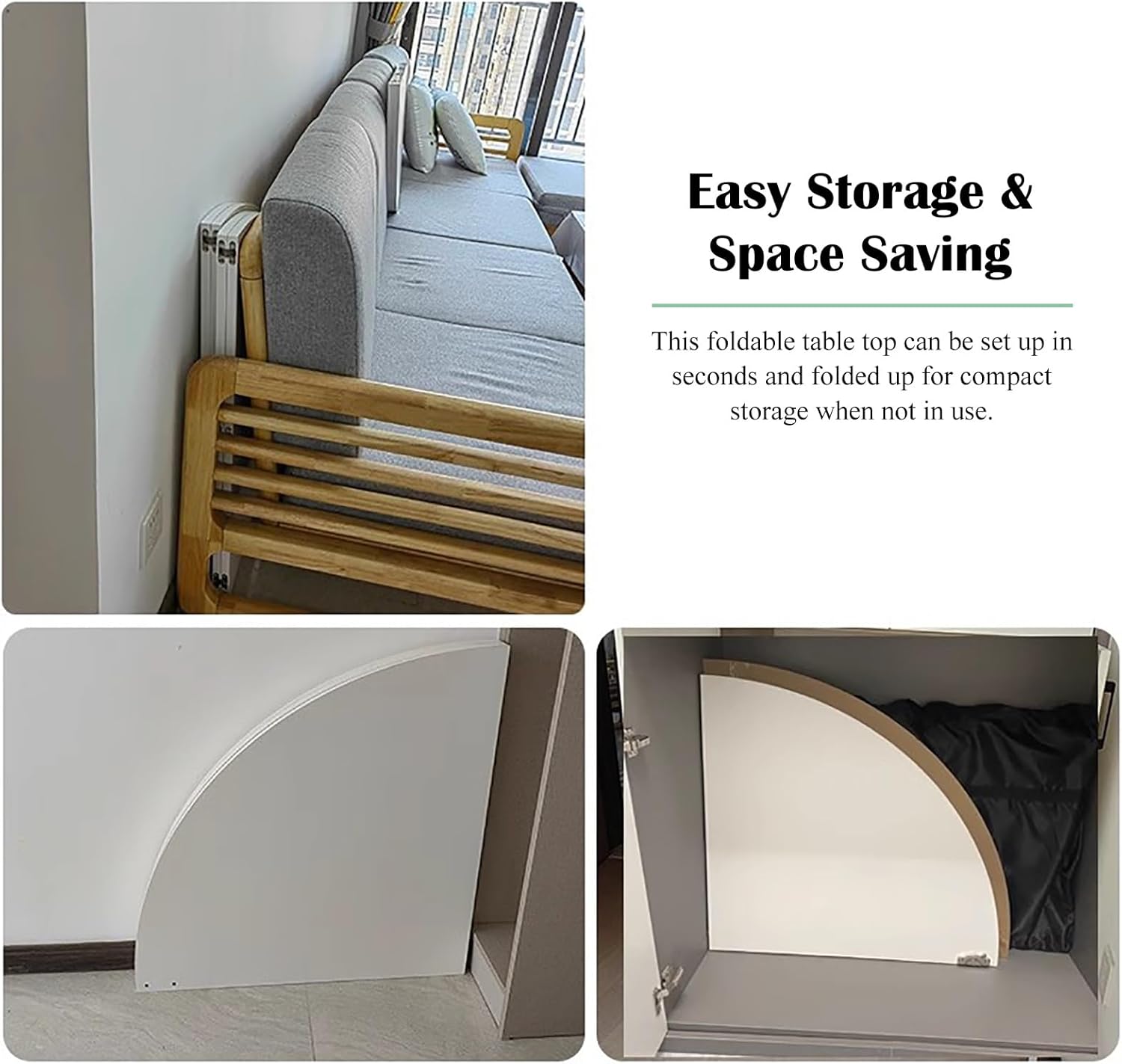 Round White Dining Table Top, 47-Inch Foldable Extender for Outdoor Patio & Conference Use, No Legs Banquet Table, Versatile Wooden Table Top Only