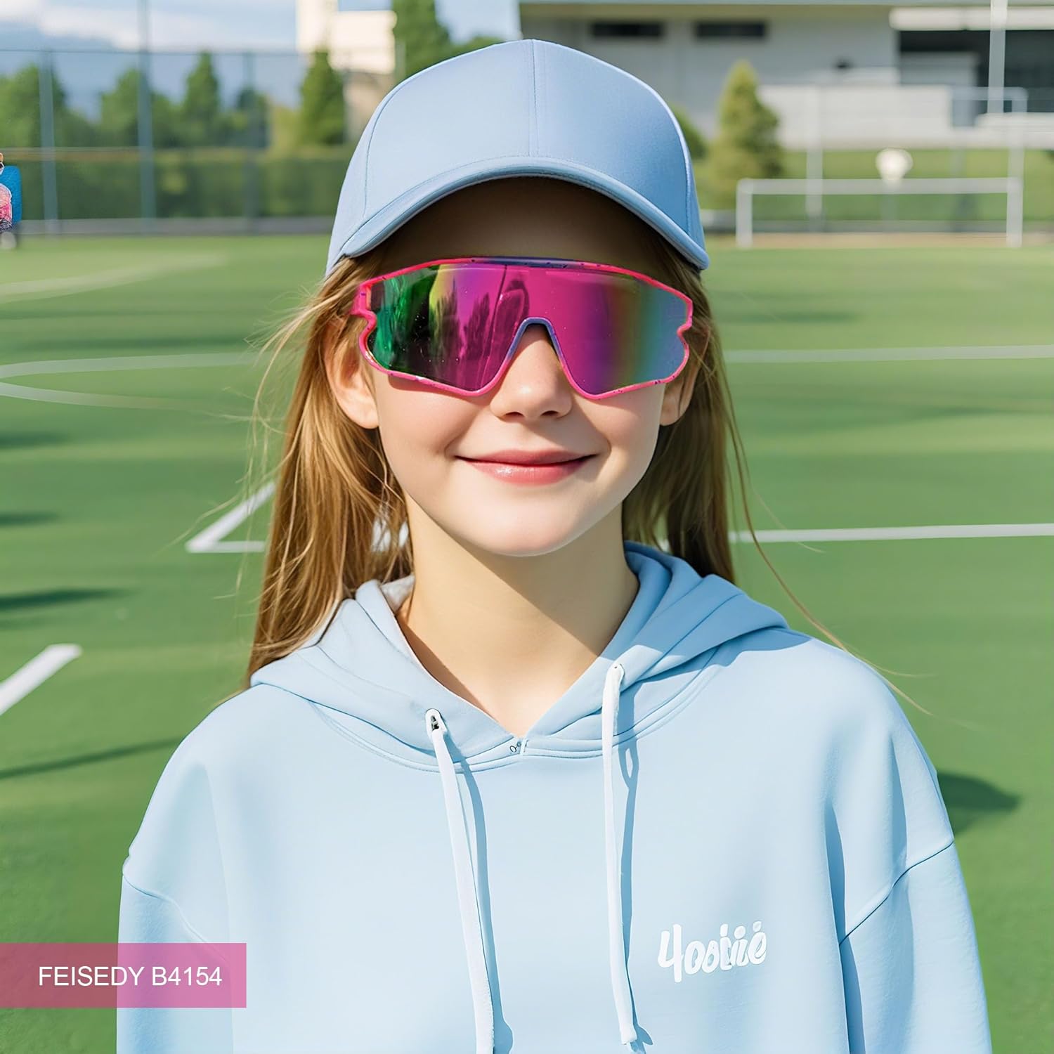 FEISEDY Unisex Youth Sunglasses, Teens Baseball Tennis Sunglasses, UV400 Sports Boys Girls Cycling Shades B4064 - Image 3