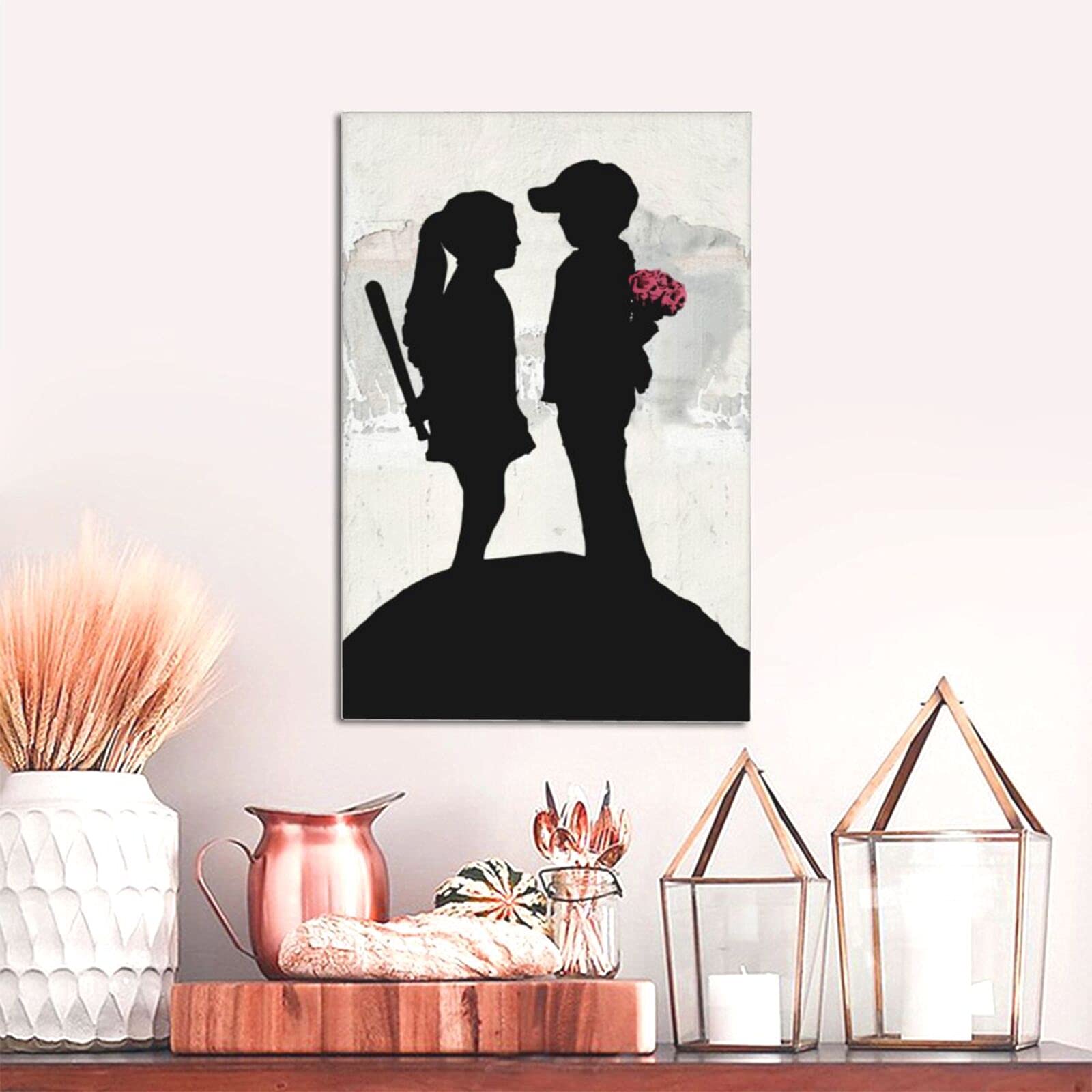 Amazon.co.jp: バンクシー Boy Meets Girl 絵画 装飾画 アートパネル
