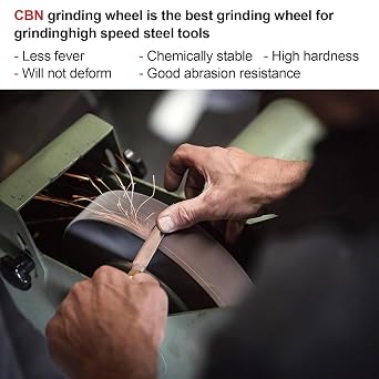 CBN Grinding Wheel, 8 Inch Dia x 1 Inch Wide x 5/8 Inch Bore for Sharpening Woodturning Tools, High Speed Steel Tools, Bench Grinders (8 Inch,180 Grit)