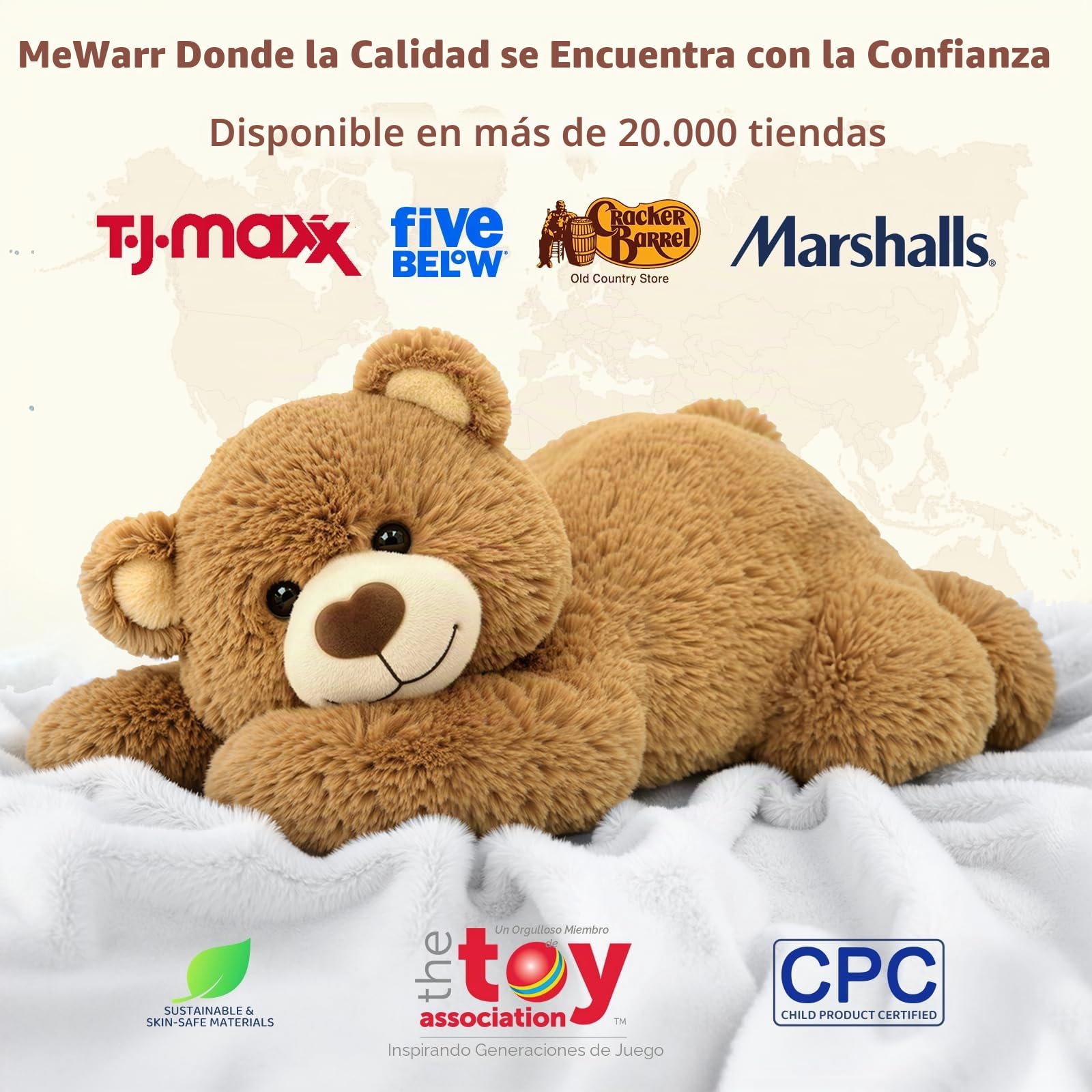 Mewaii Peluche Gigante con Almohadilla Térmica Microondas - Osito de Peluche Ajustable 5lb, Calentable y Refrescante, Peluche Grande para Abrazar, Almohadilla Interior Desmontable, 23 Pulgadas