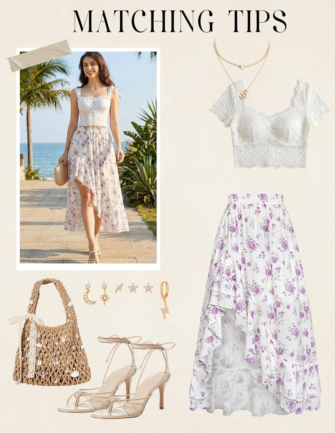 Scarlet Darkness Women's Renaissance Skirt Floral Print High Waist Ruffle Boho Maxi Skirts - Image 6