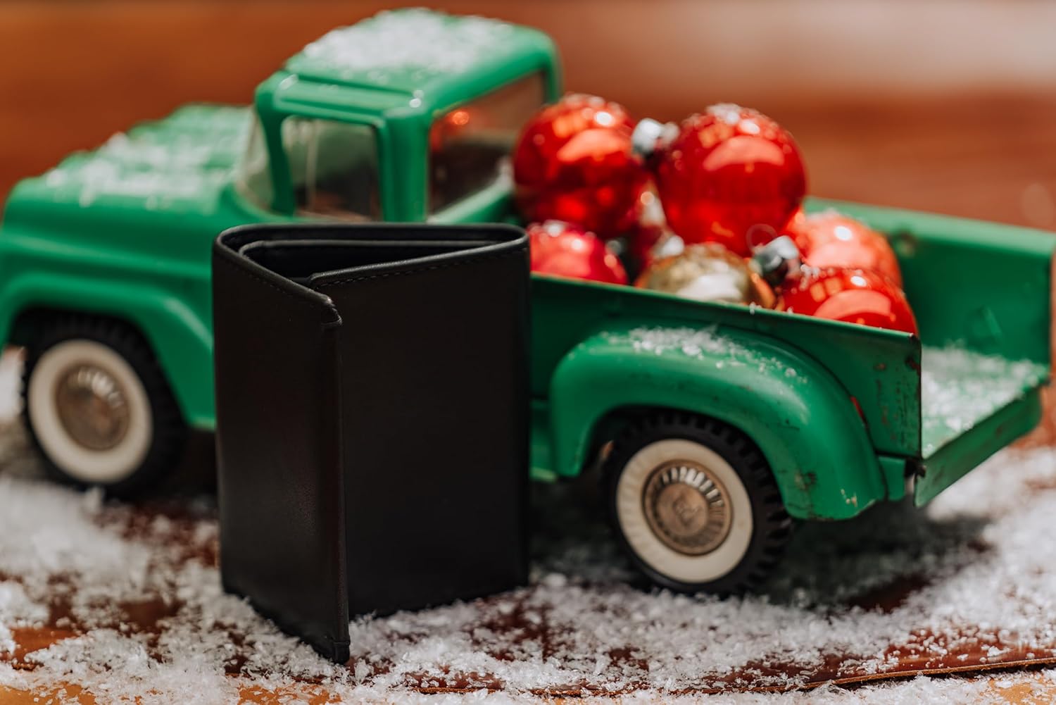 House of Jack Co. Eastwood RFID Trifold Wallet for Men, Double Bill Compartment, Full Grain Cowhide Leather Wallet, Black - Image 2