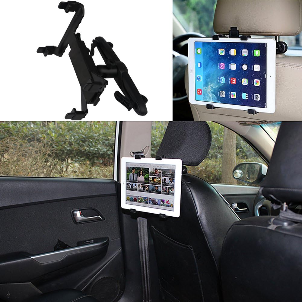 FISHBERG Universal Headrest Seat Car Holder Mount Stand Cradle for iPad Tablet and Google Nexus 7/10 (Car Seat Mount Holder)