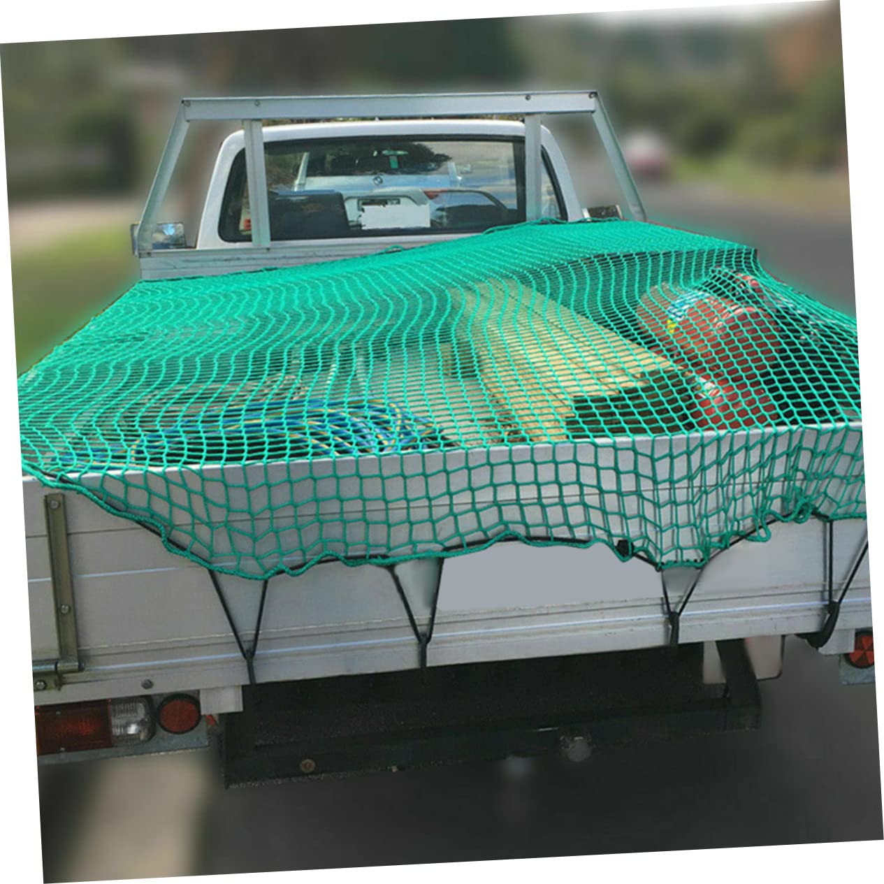 Mikikit Rete Cargo per Camion e Pickup Rete Resistente Nylon con Ganci e Corda Fissaggio per Trasporto Sicuro Carichi e Accessori per