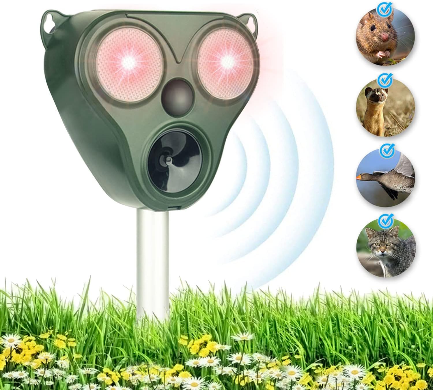 Cat Repellant,Ultrasonic Animal Repeller Solar Battery,Waterproof Cat