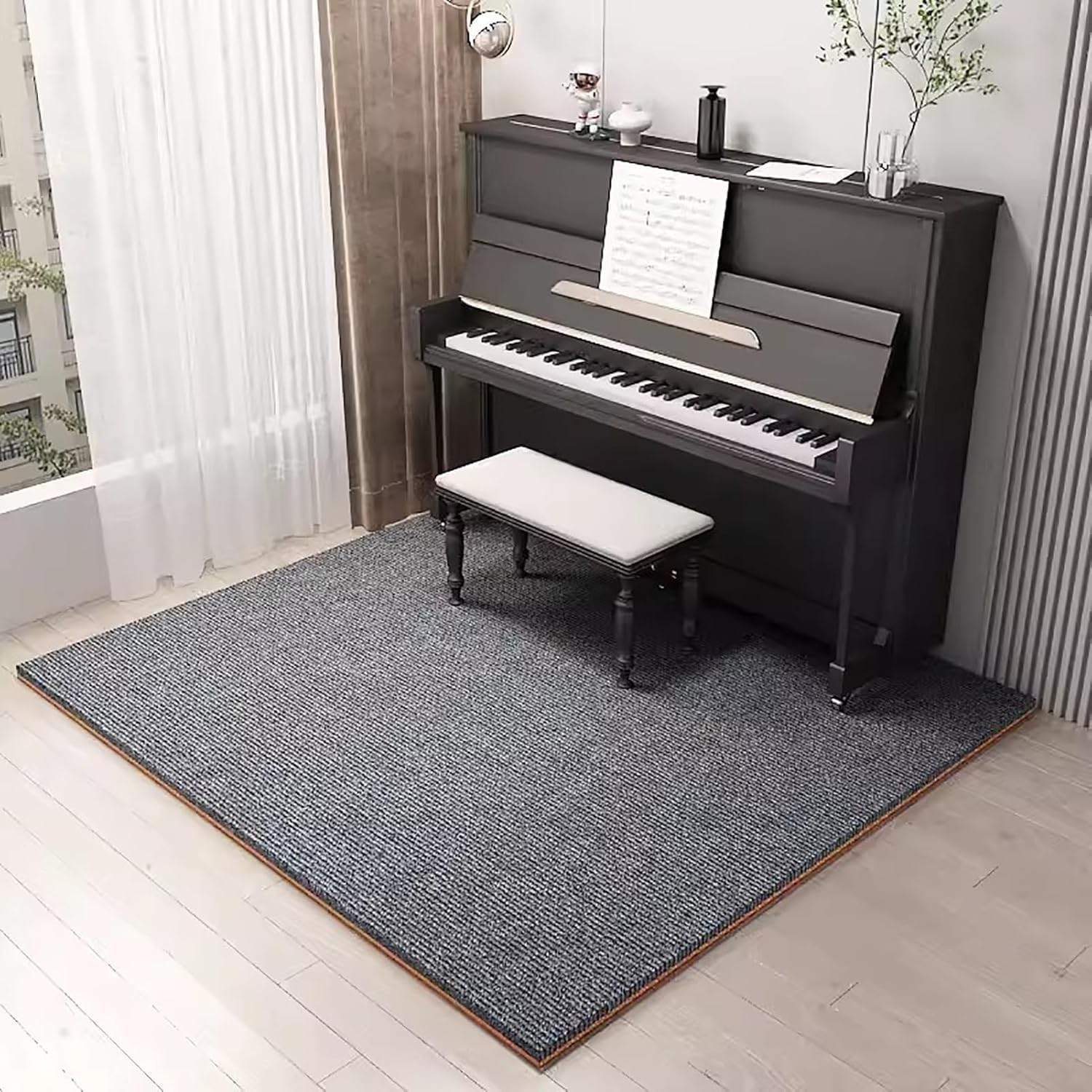 Tappetini Antiscivolo insonorizzati, tappeti insonorizzati per Pianoforte Verticale, Tappetino insonorizzato per Pianoforte a Coda, Batteria Elettronica, grancassa (80 * 120 cm)
