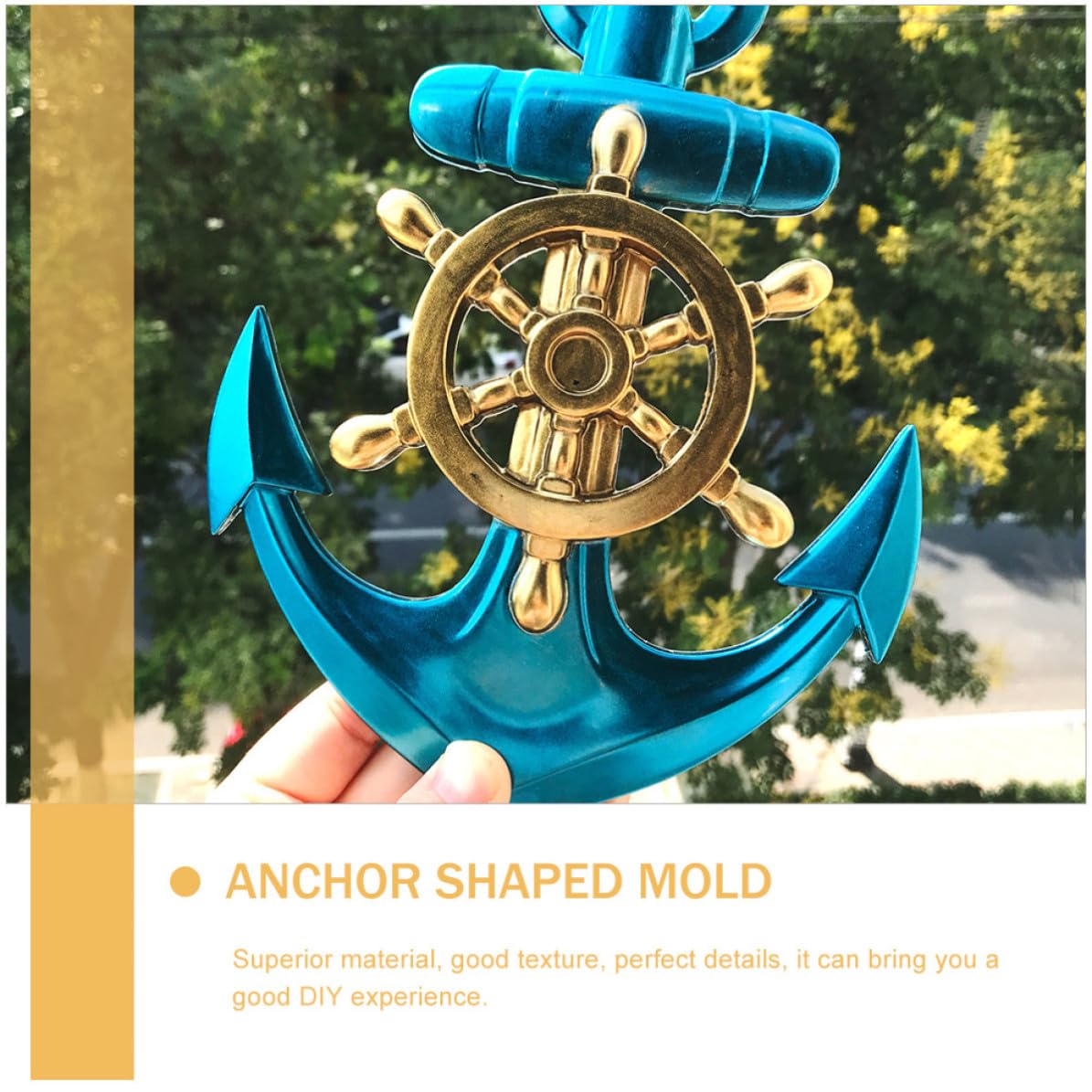 POPETPOP Stampo in Silicone a Forma di Ancora 4 Pezzi per Creazioni Diy, Materiale Flessibile Bianco, Antiaderente e Facile da Usare per Decorazioni da Parete