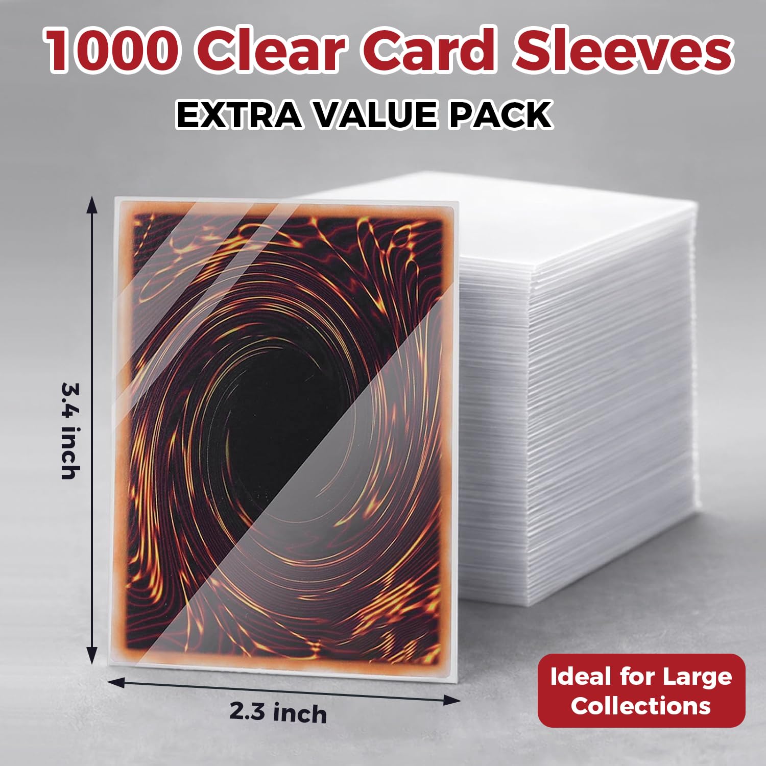 Amazon.com: DeElf 1000ct Clear Card Sleeves Perfect Fit for Yu-Gi-Oh Game  Cards 59 mm x 87mm : Toys & Games