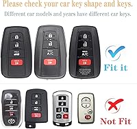 Vista 2 de para la cubierta del llavero de Toyota con llavero de cuero, TPU suave 3/4 botones Key Shell, Negro