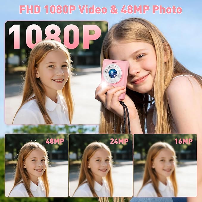 Kids Camera,48MP Digital Camera,1080P Dual Lens Cmopact Camera miniatura 2