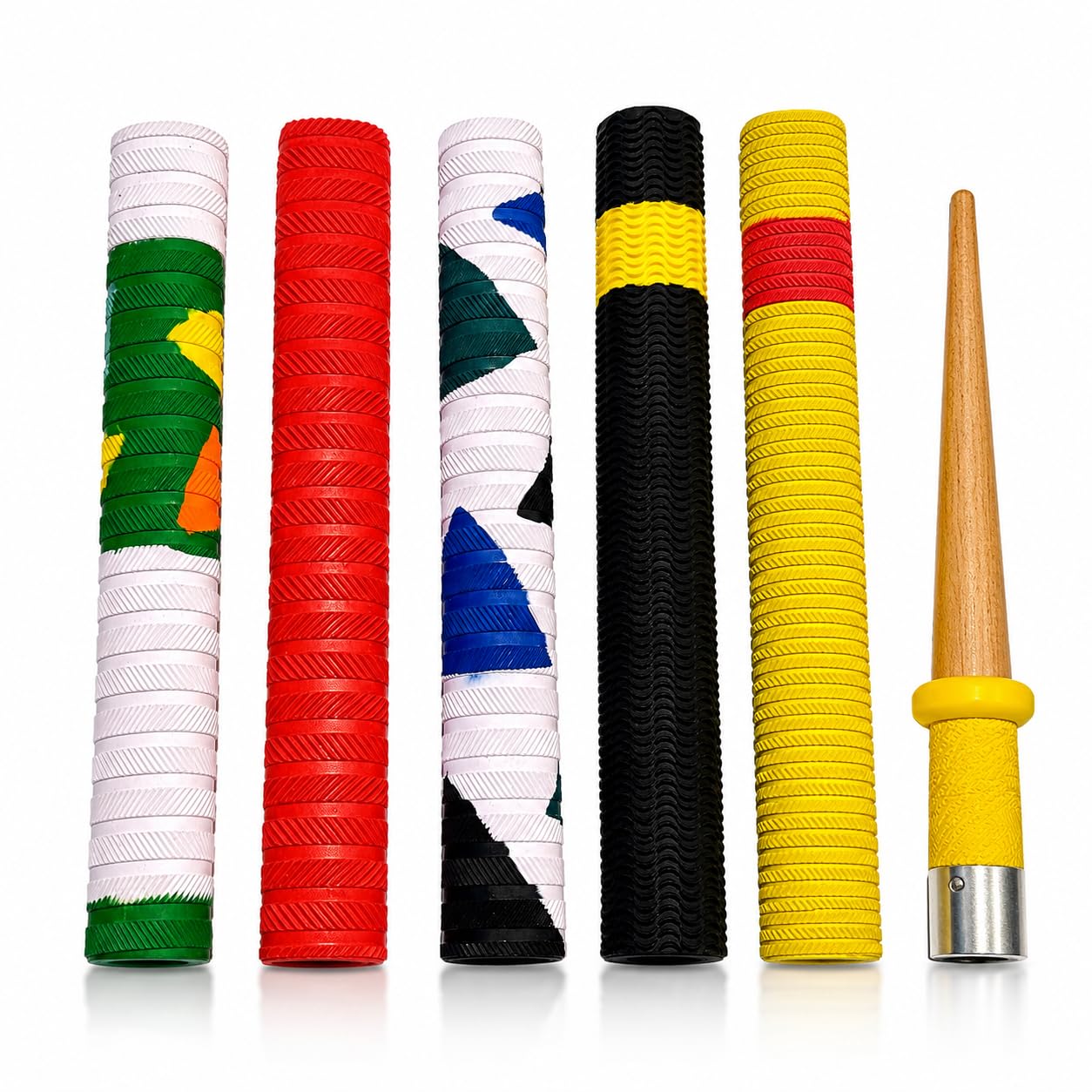 Cricket Bat Handle Grip Set of 6 Anti-Slip Rubber Grips | Multicolor Durable & Soft | Sweat Proof, Shock Absorbing | Ideal Replacement Grip for All Cricket Bats-image-8