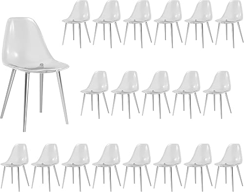 Miniatura 17 de Baysitone Juego de 4 sillas de comedor transparentes, sillas modernas de cocina con asiento transparente, sillas laterales de acento acrílico